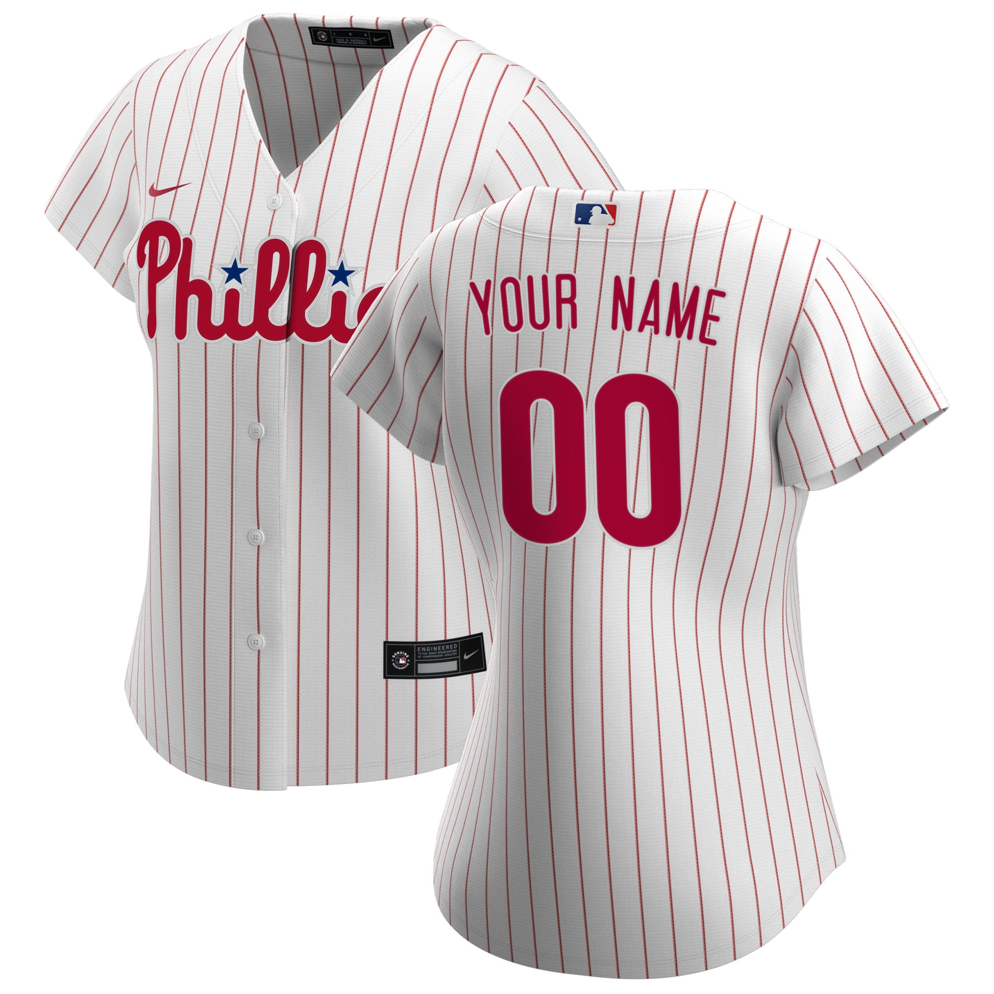 Women's Philadelphia Phillies White Home Custom Jersey 
