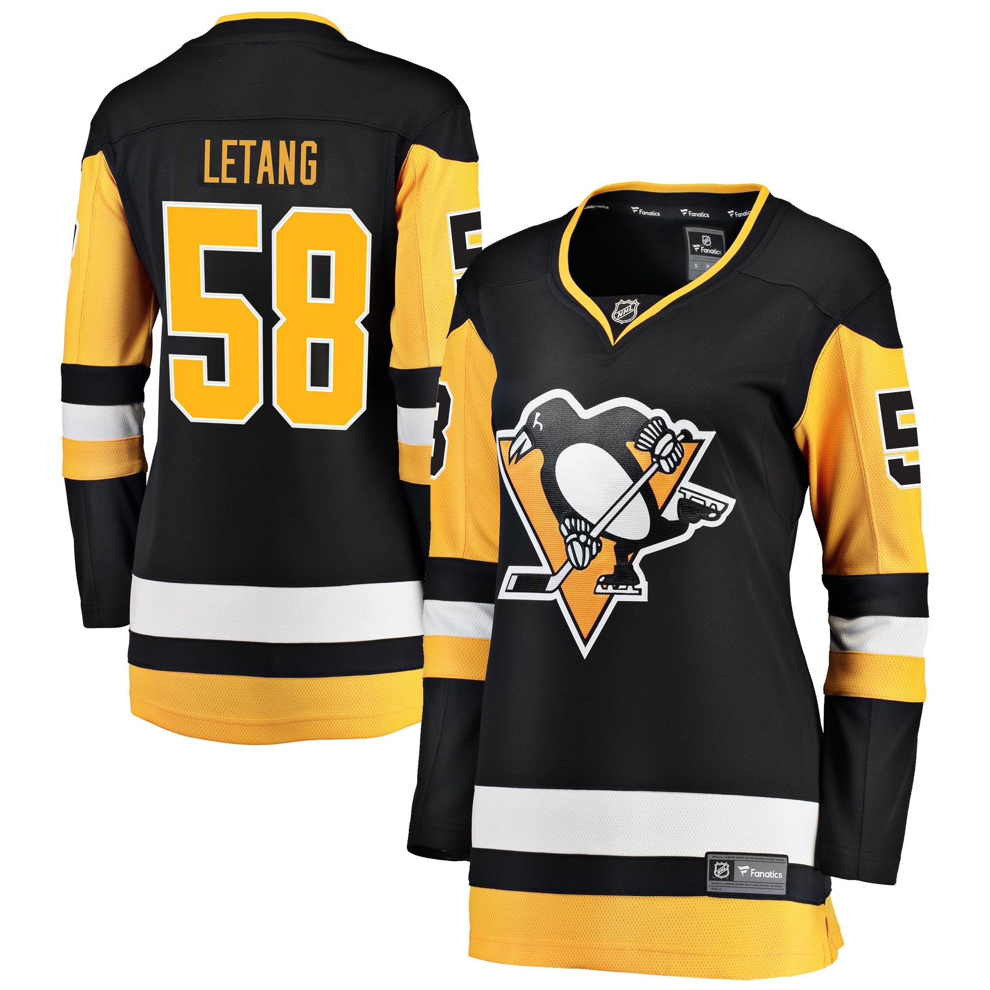 Women's Pittsburgh Penguins Kris Letang Black Home Breakaway Player Jersey - JS545 