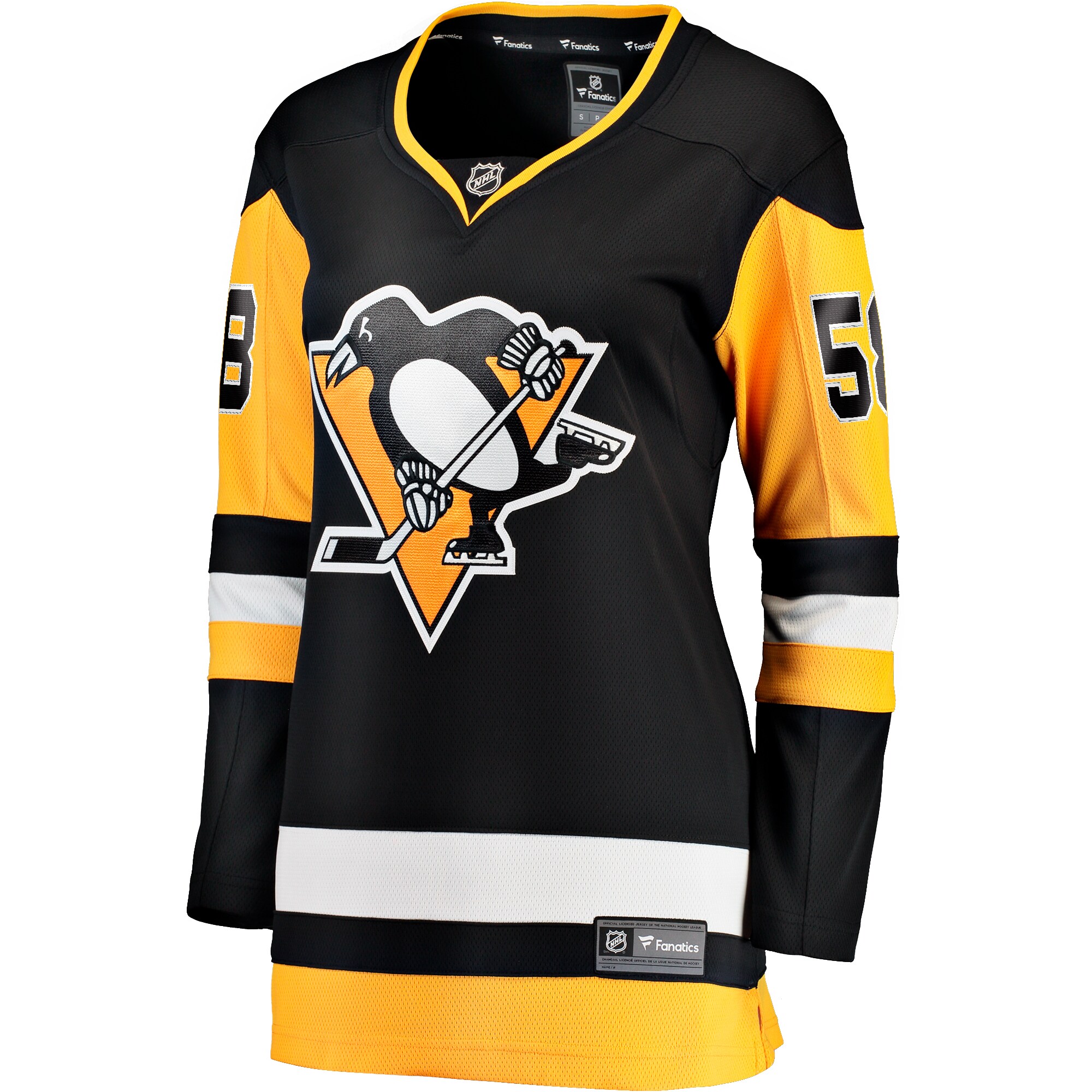 Alternative view of Women's Pittsburgh Penguins Kris Letang Black Home Breakaway Player Jersey - JS806 