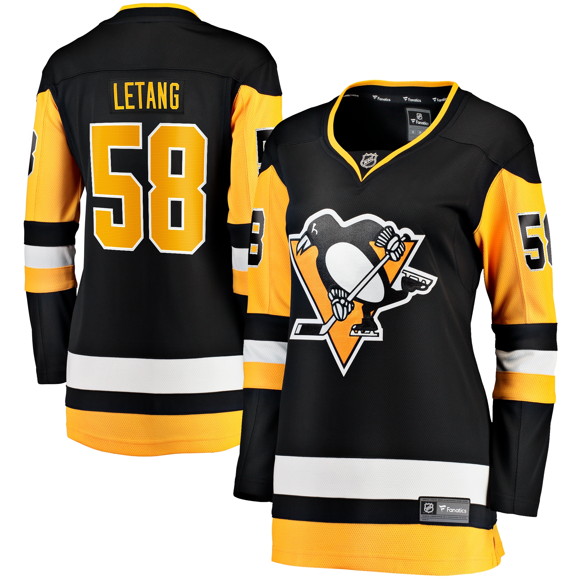 Women's Pittsburgh Penguins Kris Letang Black Home Breakaway Player Jersey - JS806 