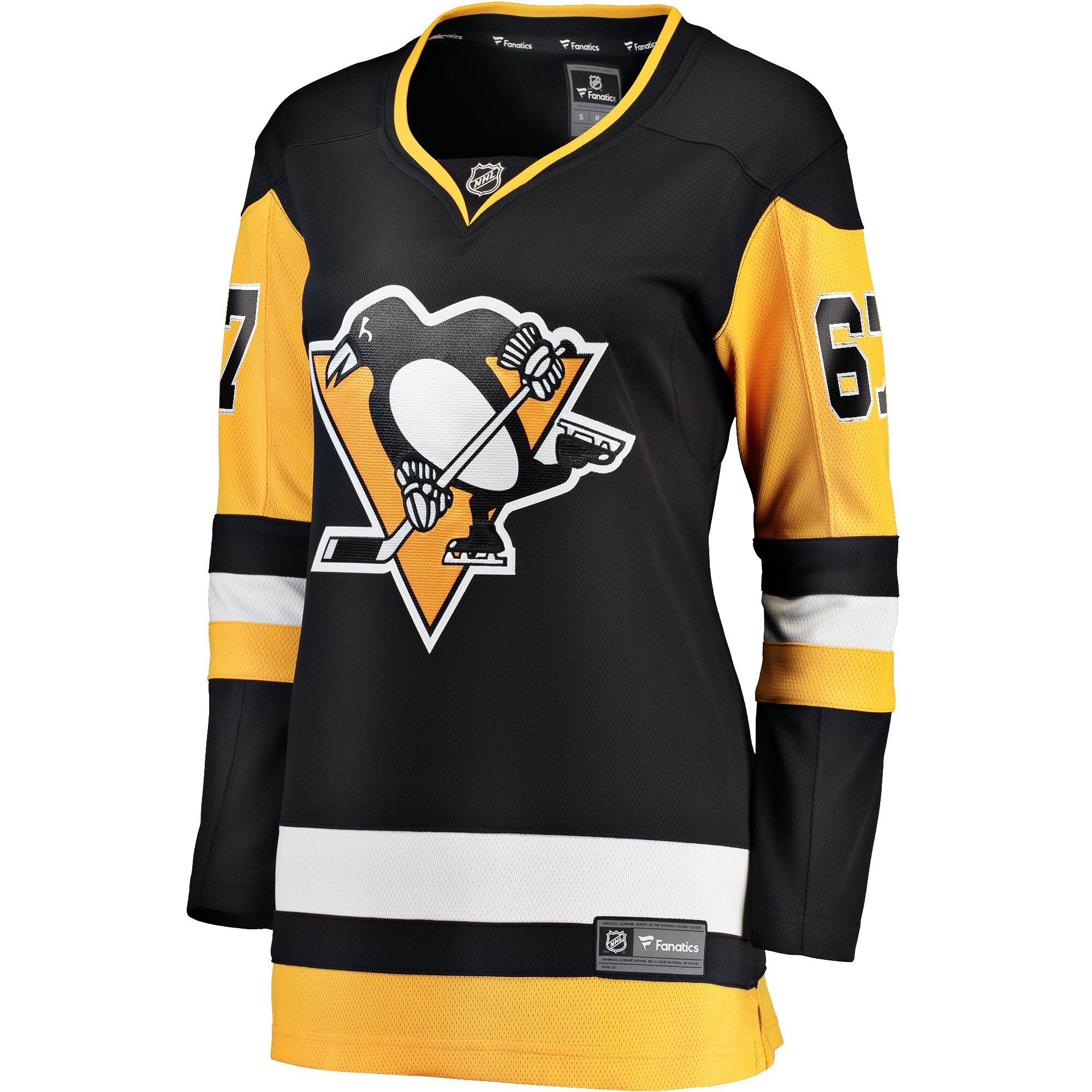 Alternative view of Women's Pittsburgh Penguins Rickard Rakell Black Home Breakaway Player Jersey - JS315 
