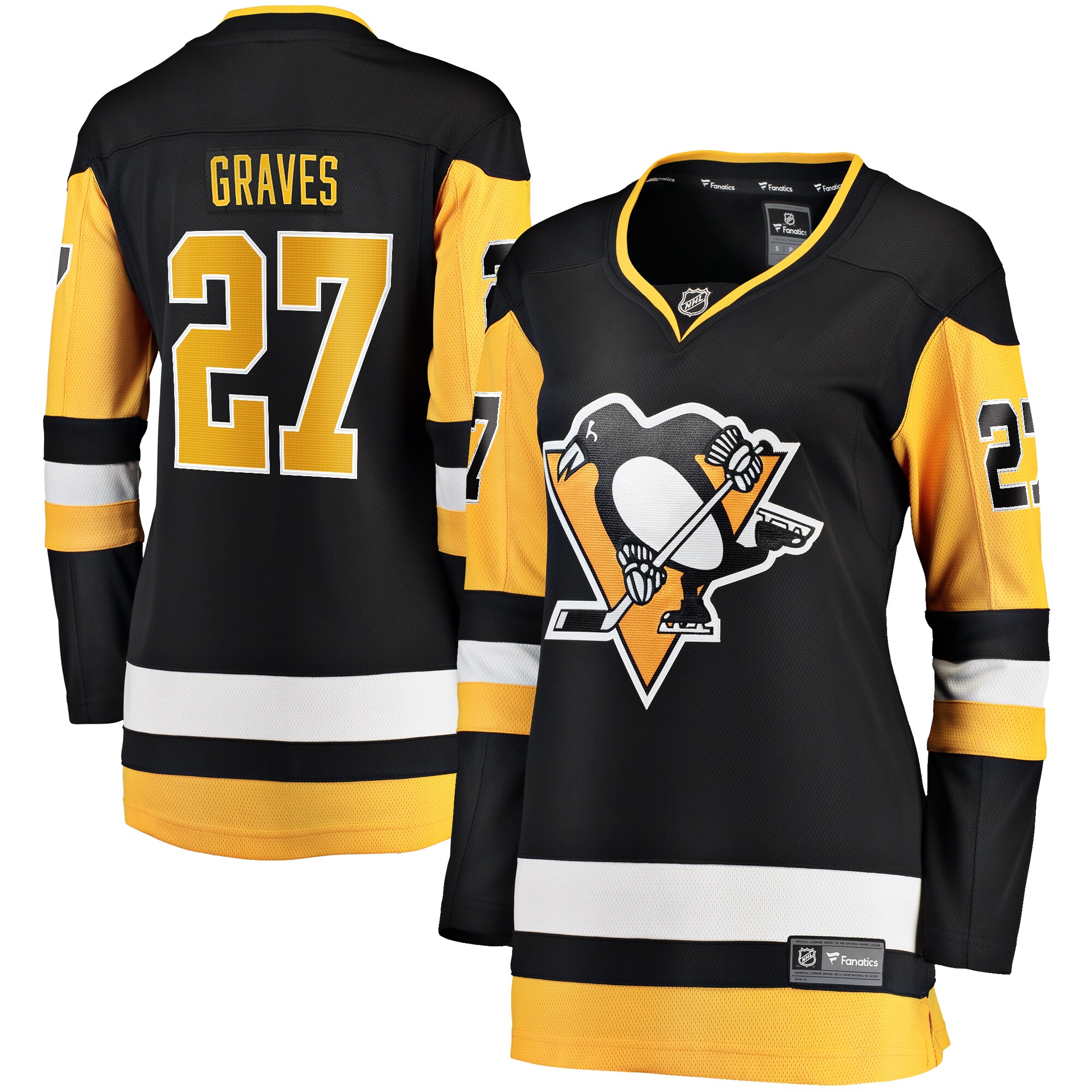 Women's Pittsburgh Penguins Ryan Graves Black Home Breakaway Player Jersey - JS839 