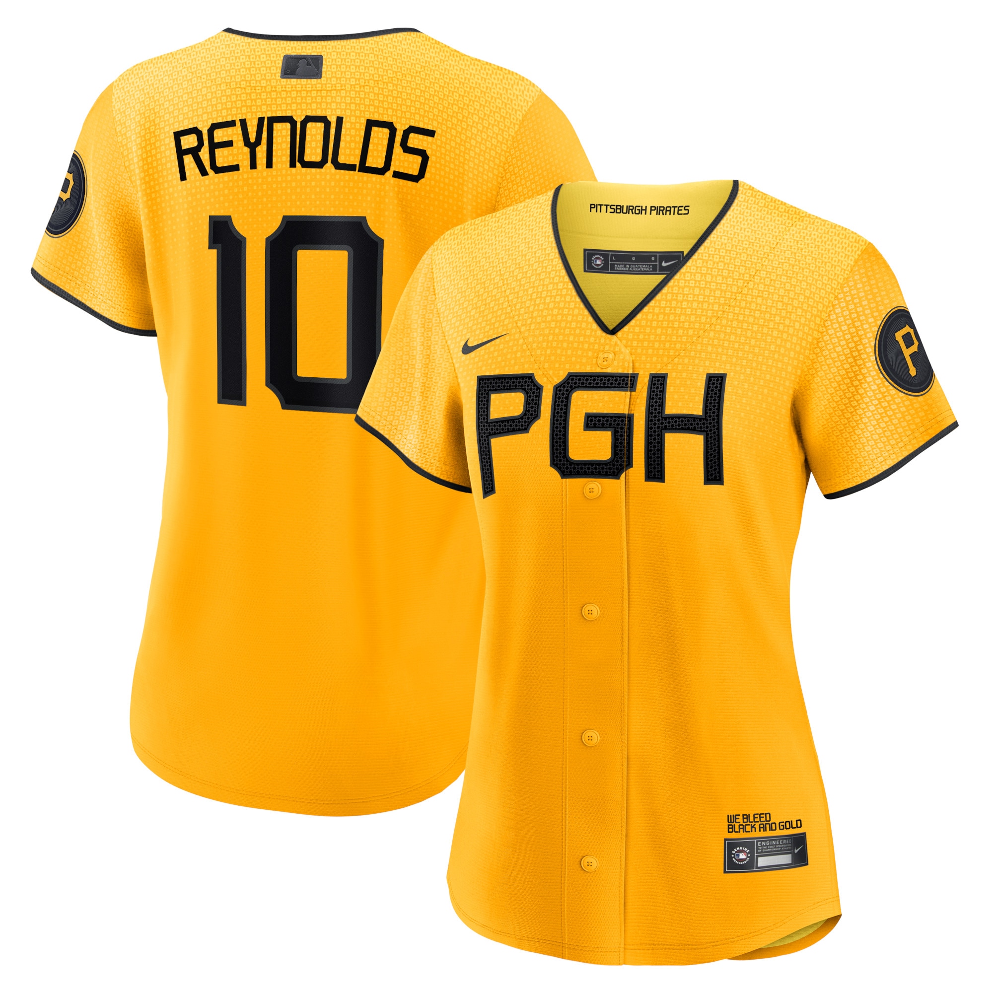 Women's Pittsburgh Pirates Bryan Reynolds Gold City Connect Player Jersey 