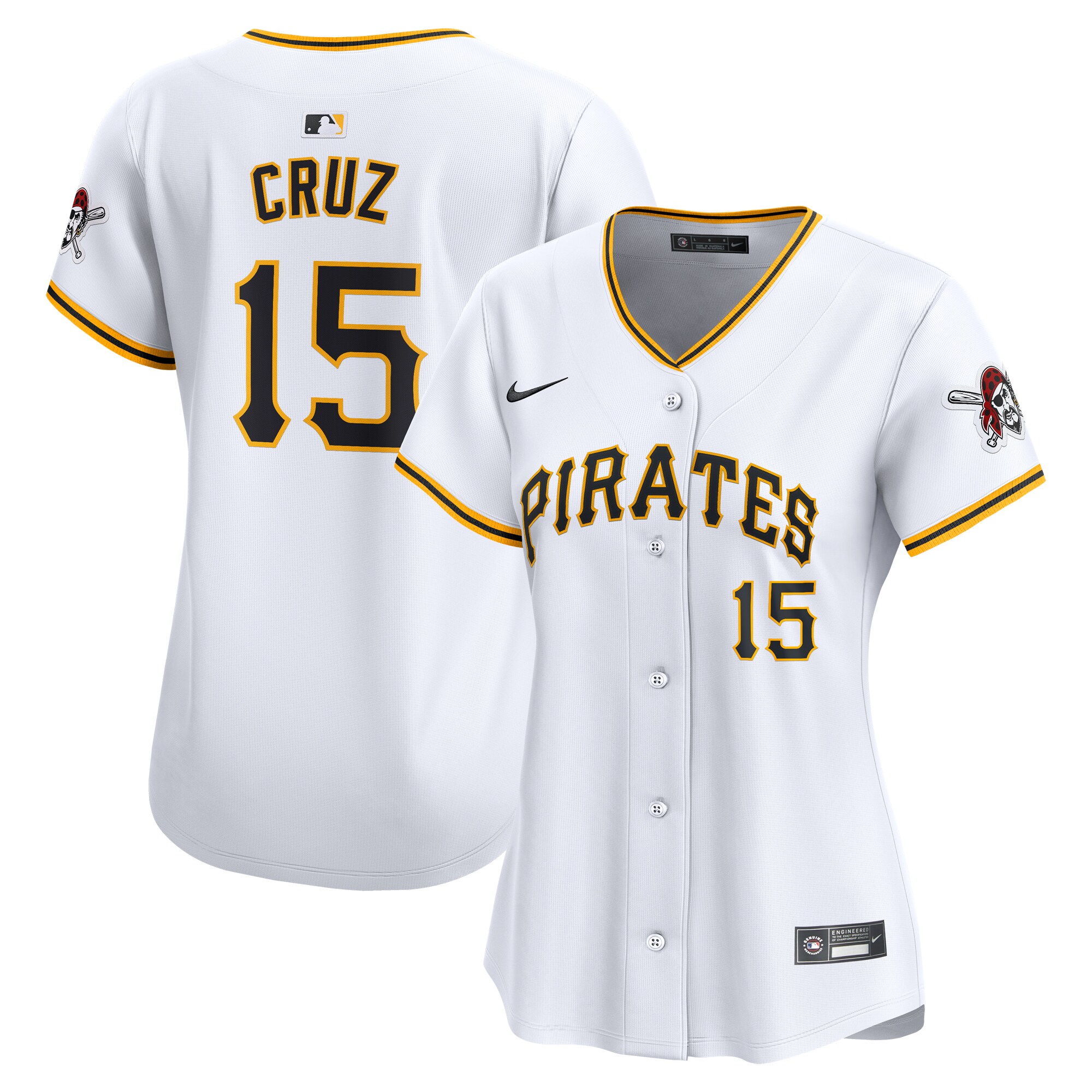 Women's Pittsburgh Pirates Oneil Cruz White Home Limited Player Jersey 