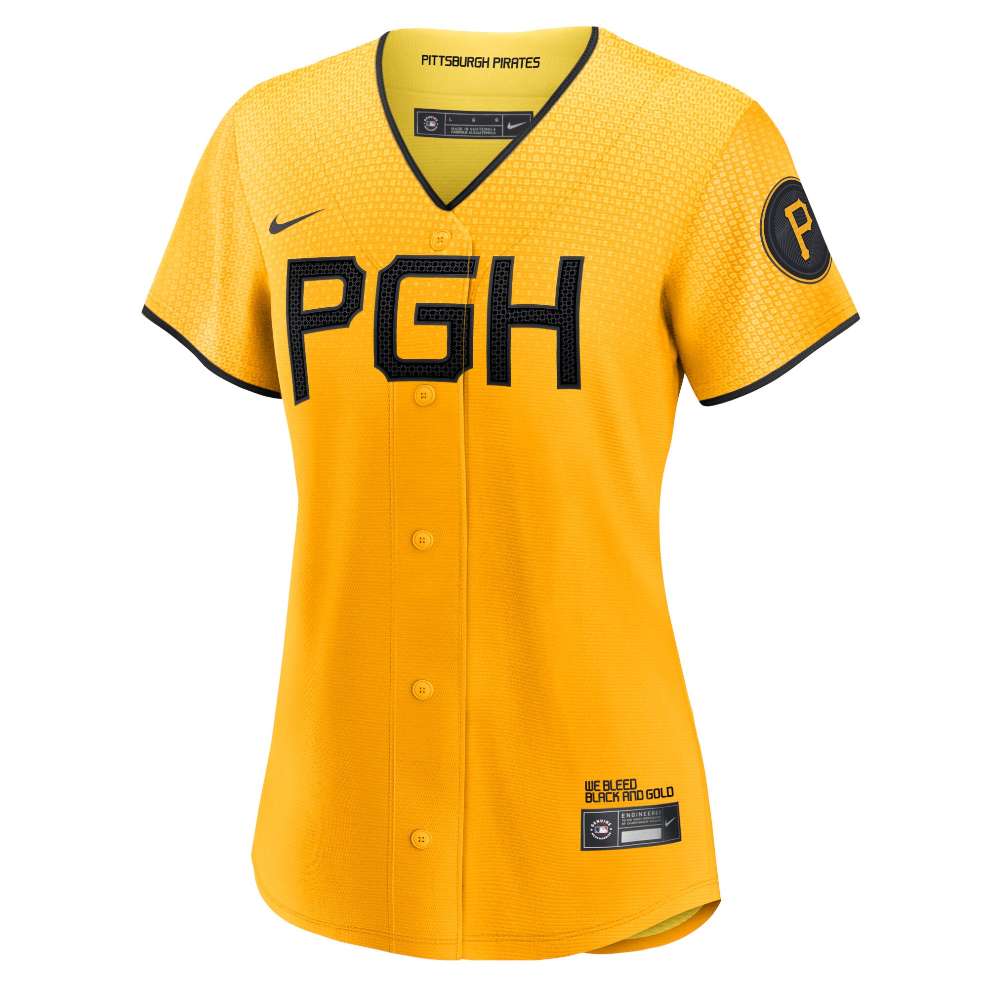 Alternative view of Women's Pittsburgh Pirates Roberto Clemente Gold City Connect Player Jersey 