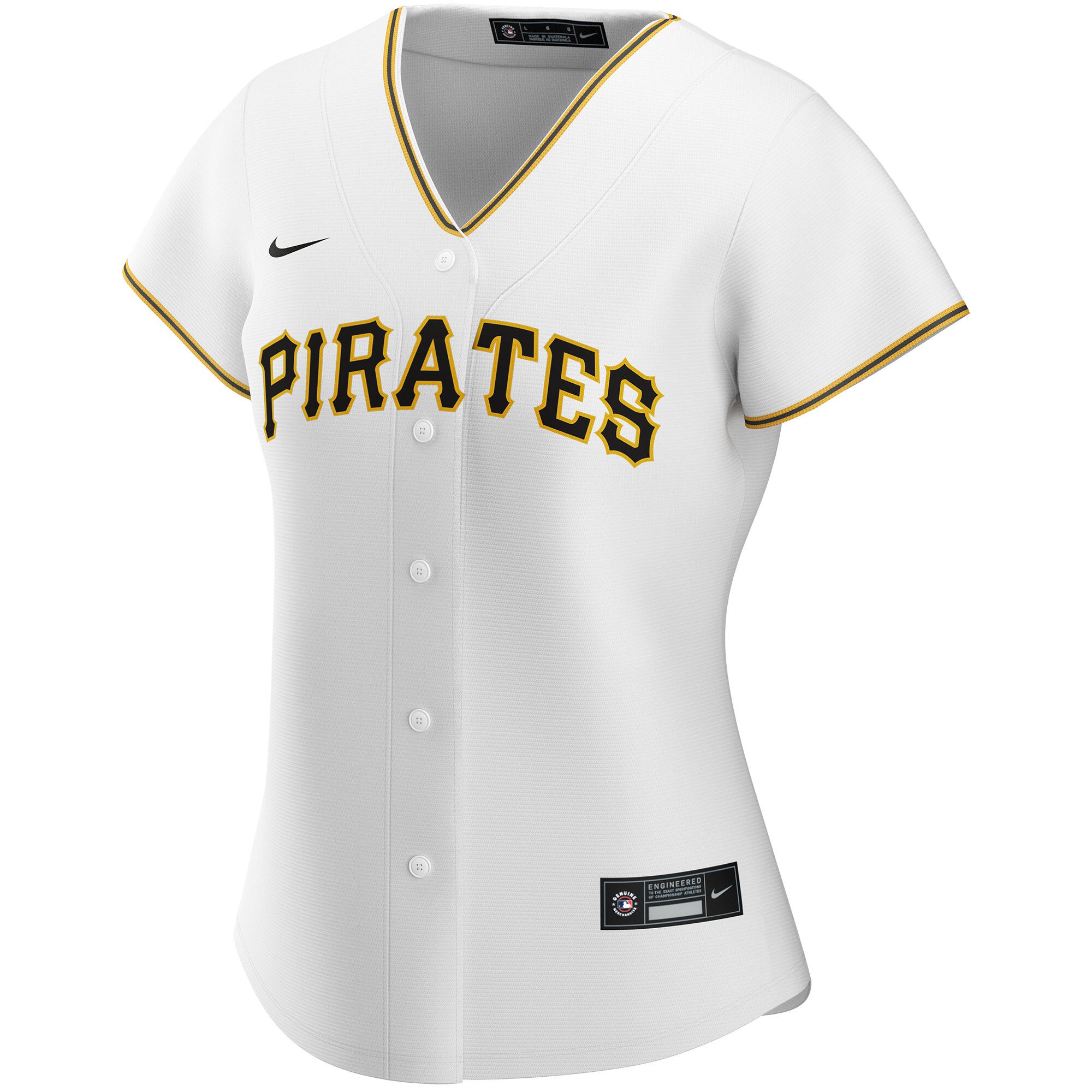 Alternative view of Women's Pittsburgh Pirates White Home Custom Jersey 