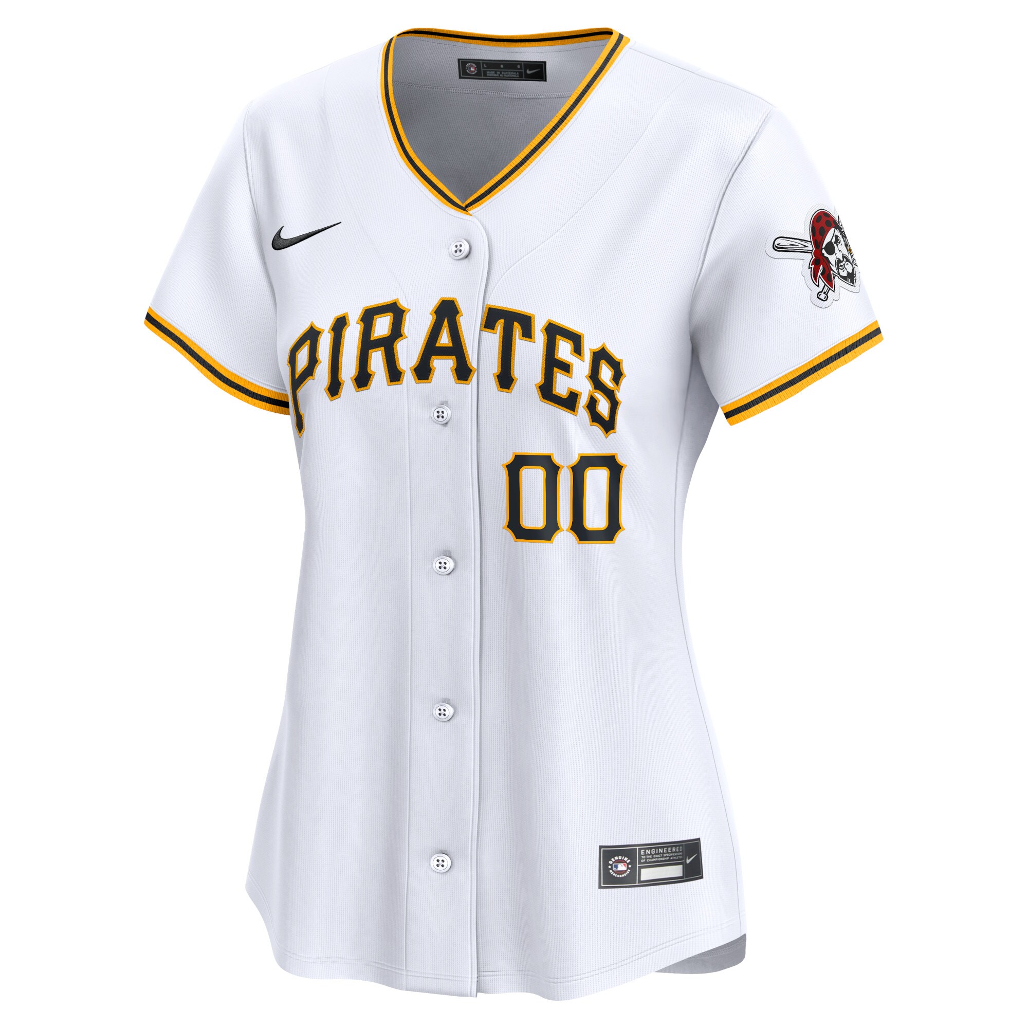 Alternative view of Women's Pittsburgh Pirates White Home Limited Custom Jersey 