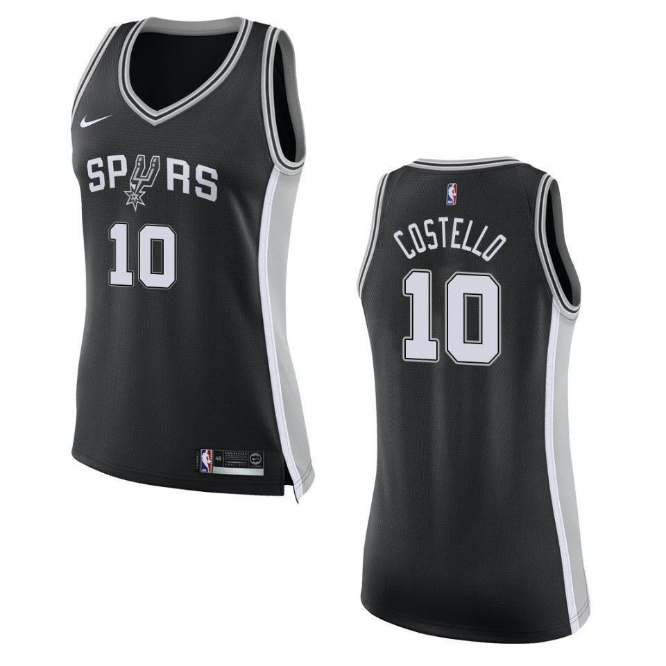 Women's San Antonio Spurs 10 Matt Costello Icon Swingman Jersey - Black - JS321 