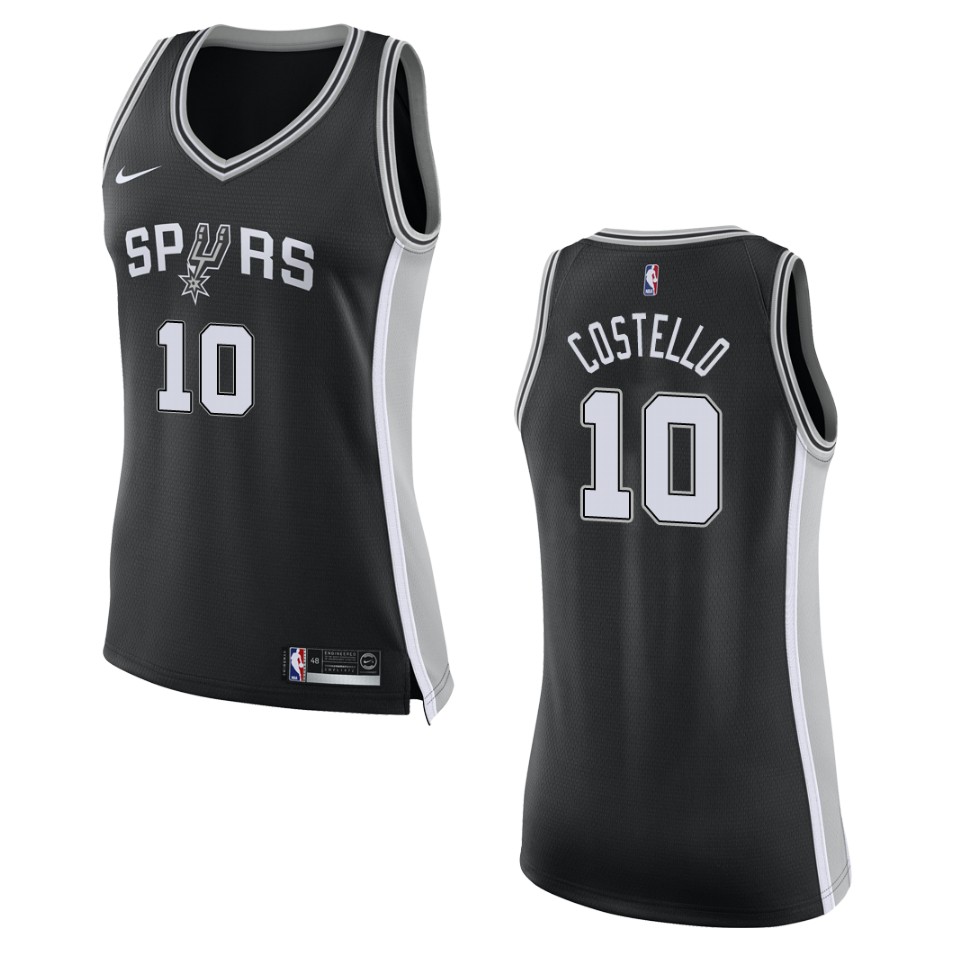 Women's San Antonio Spurs #10 Matt Costello Icon Swingman Jersey - Black