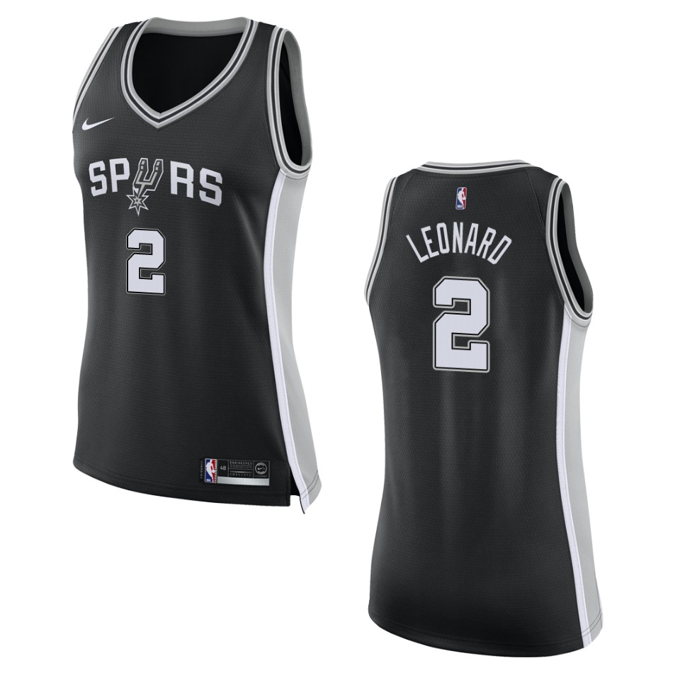 Women's San Antonio Spurs #2 Kawhi Leonard Icon Swingman Jersey - Black