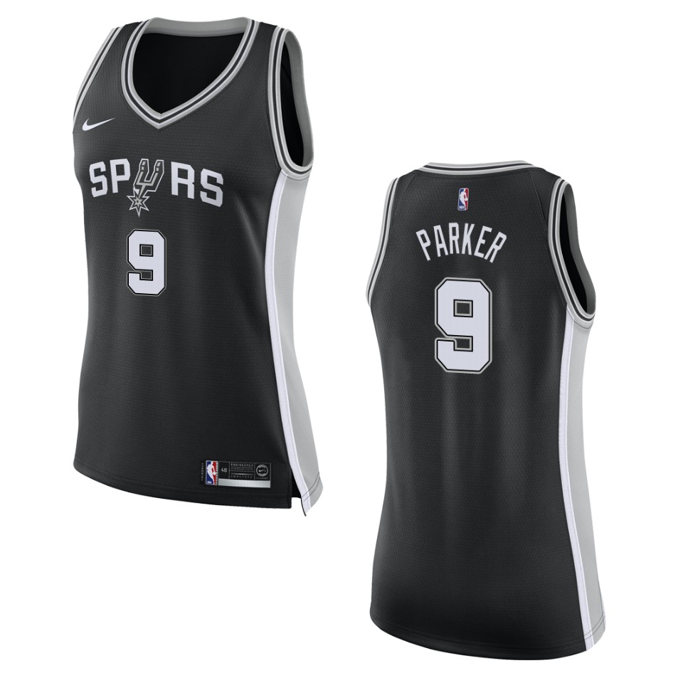 Women's San Antonio Spurs #9 Tony Parker Icon Swingman Jersey - Black
