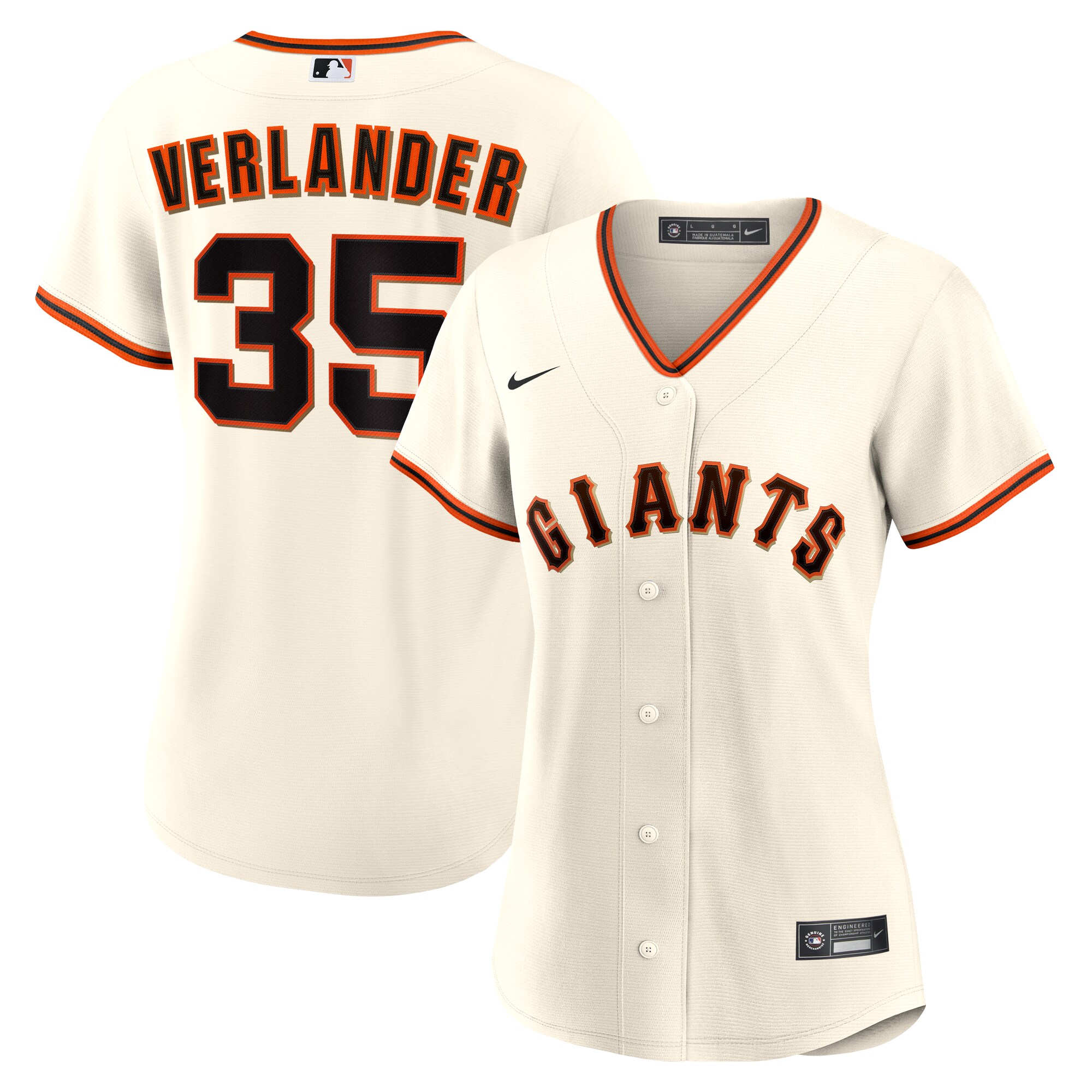 Women's San Francisco Giants Justin Verlander Cream Home Jersey 
