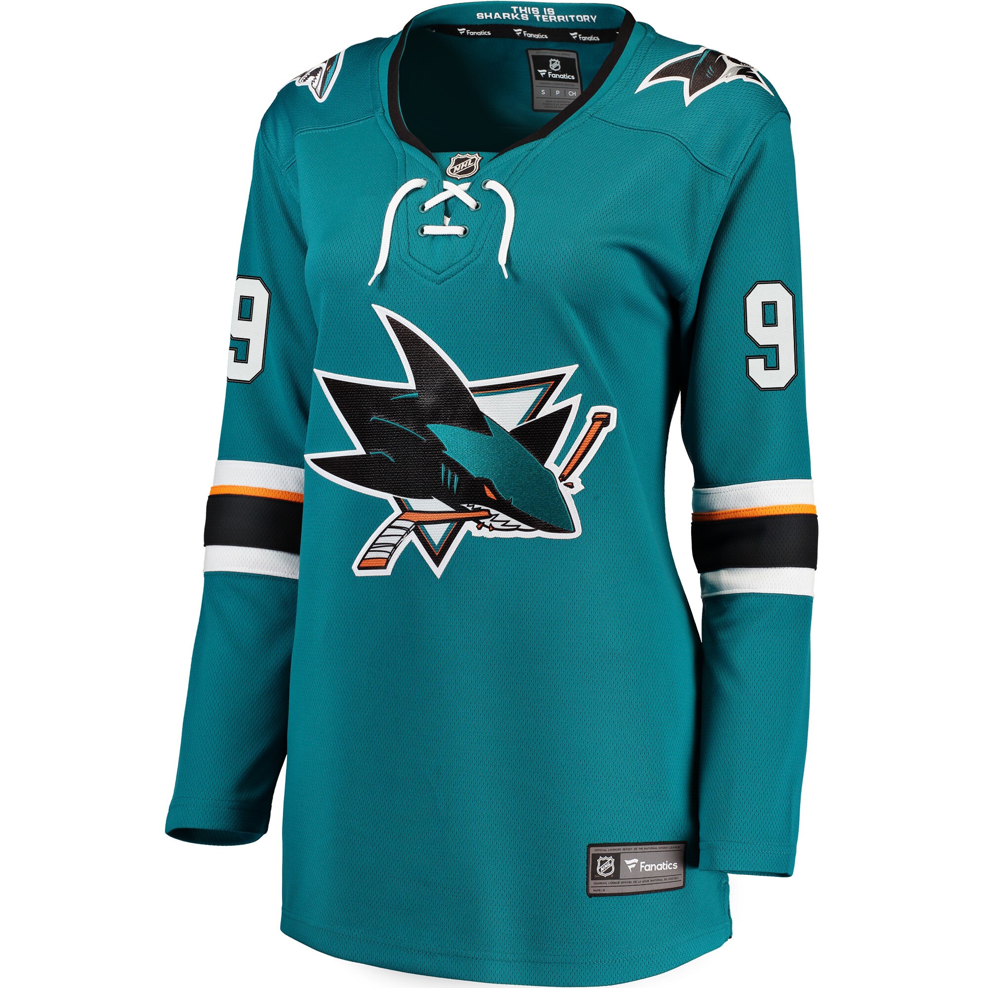 Alternative view of Women's San Jose Sharks Evander Kane Teal Premier Breakaway Player Jersey - JS318 