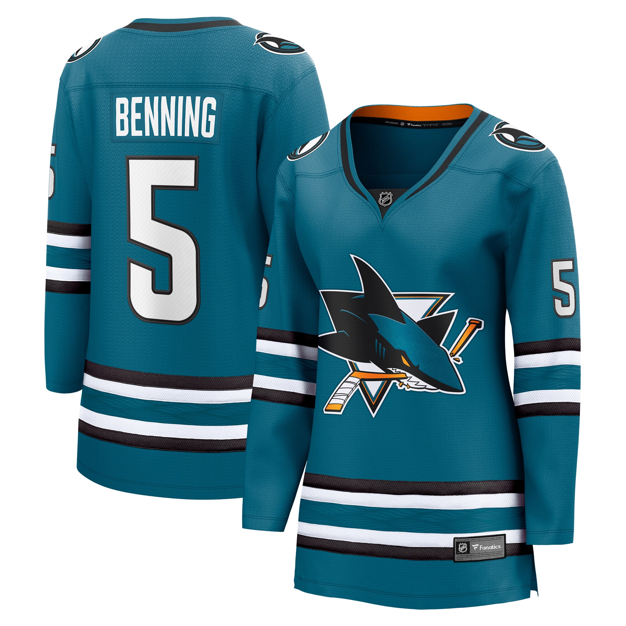 Women's San Jose Sharks Matt Benning Teal Home Breakaway Player Jersey - JS490 