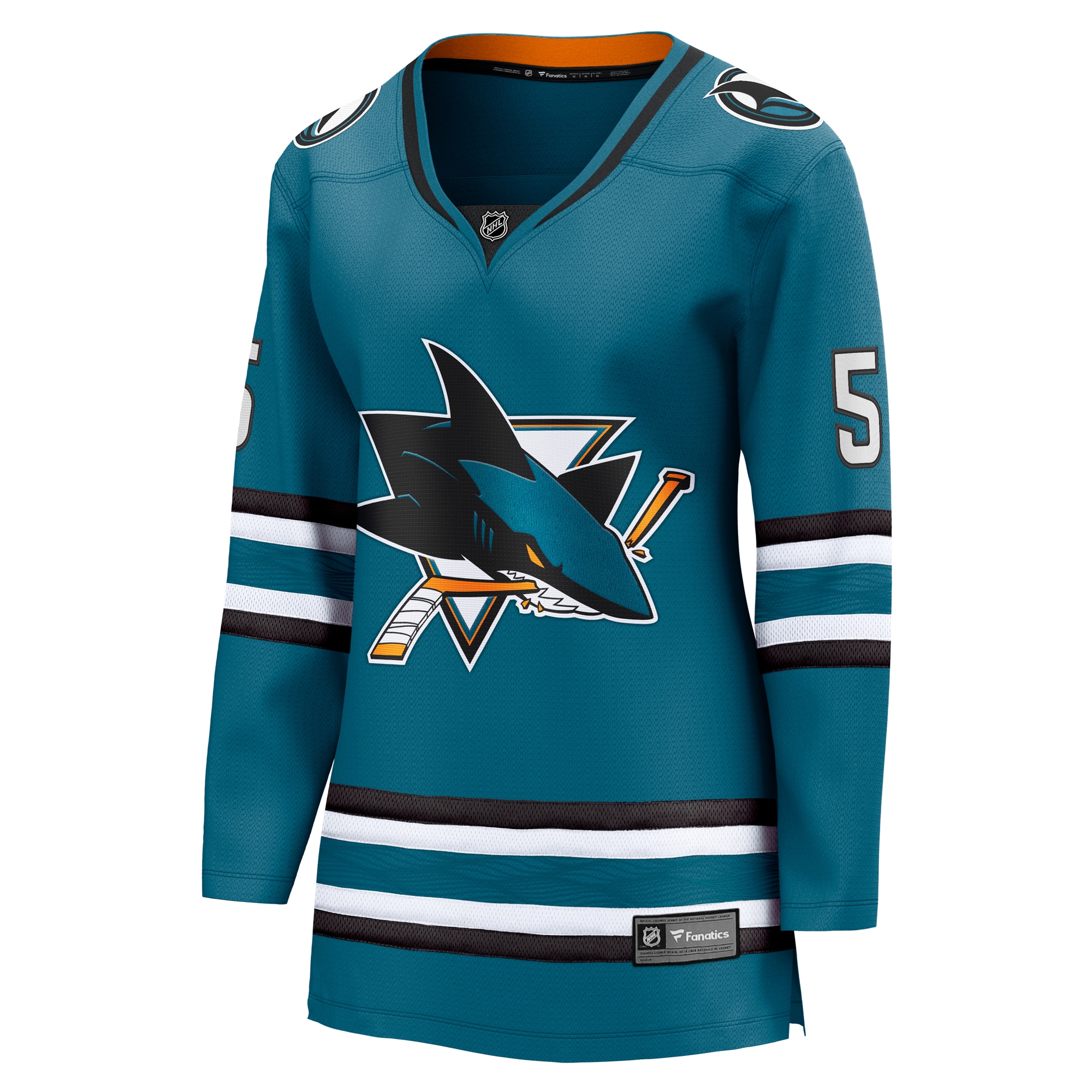 Alternative view of Women's San Jose Sharks Matt Benning Teal Home Breakaway Player Jersey - JS490 