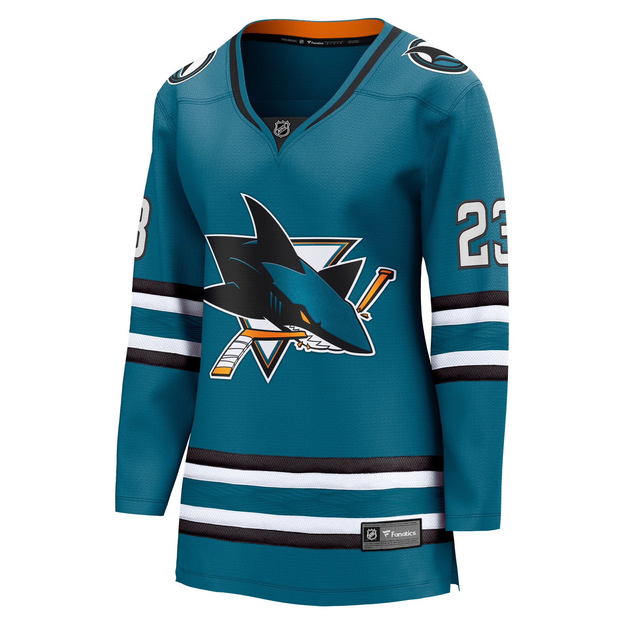 Alternative view of Women's San Jose Sharks Oskar Lindblom Teal Home Breakaway Player Jersey - JS461 