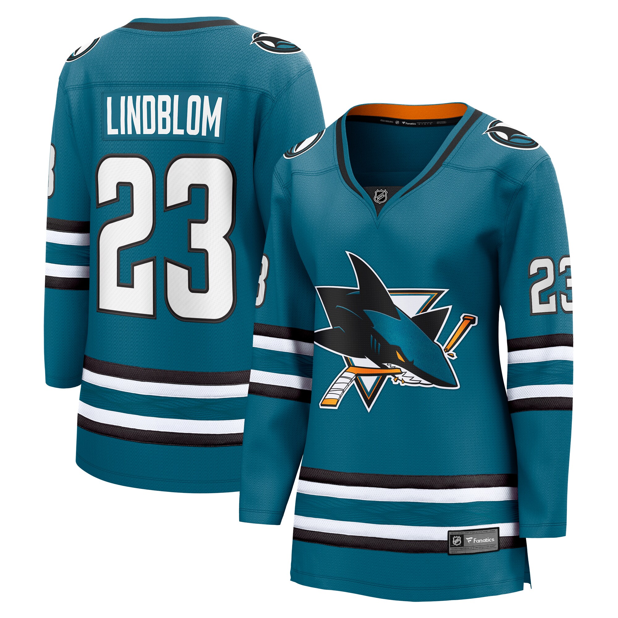 Women's San Jose Sharks Oskar Lindblom Teal Home Breakaway Player Jersey - JS461 
