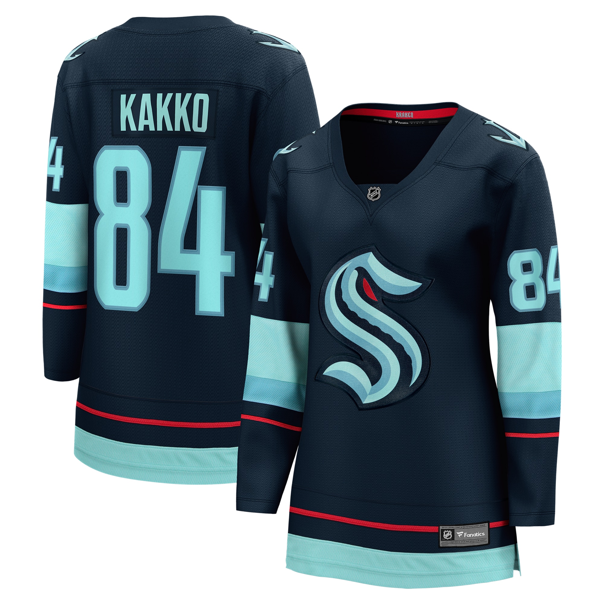 Women's Seattle Kraken Kaapo Kakko Deep Sea Blue Home Breakaway Player Jersey - JS464 