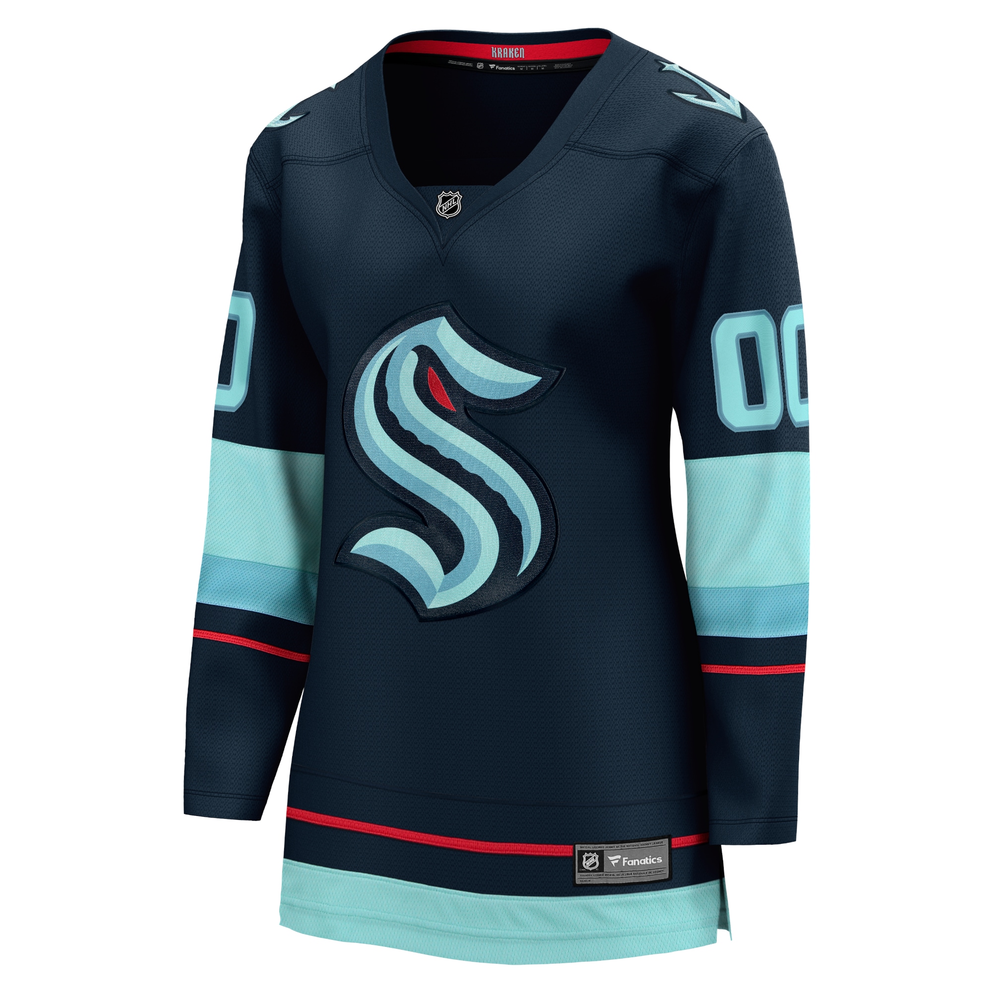 Alternative view of Women's Seattle Kraken Navy Home Breakaway Custom Jersey - JS998 