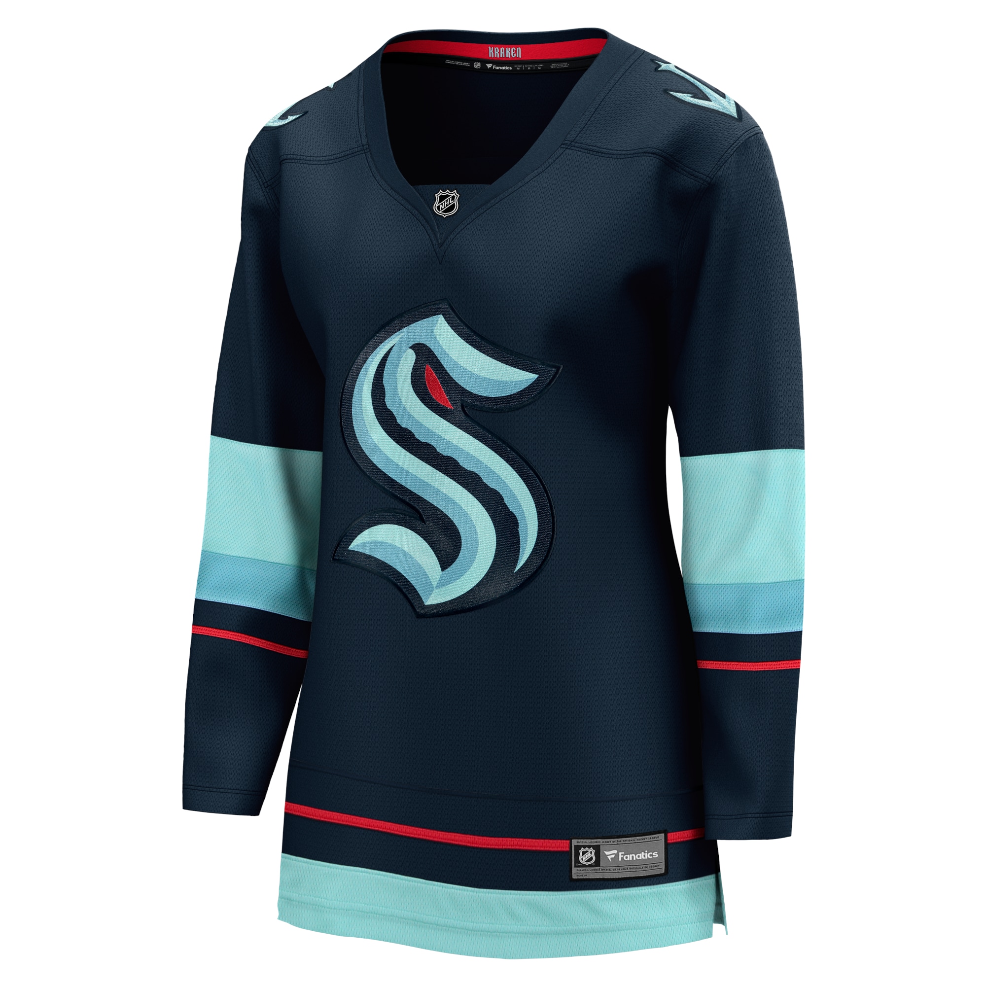 Alternative view of Women's Seattle Kraken Navy Home Breakaway Jersey - JS877 