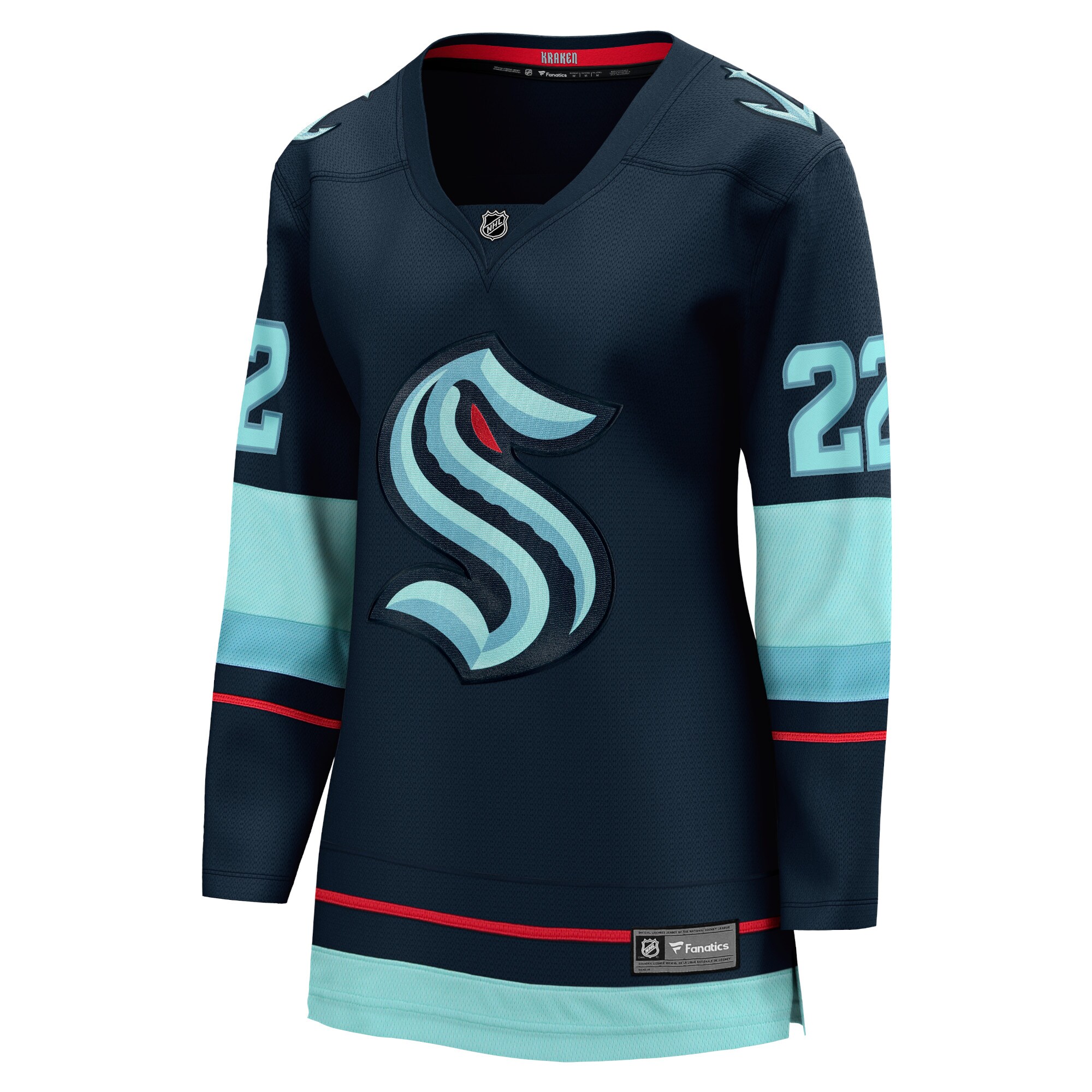 Alternative view of Women's Seattle Kraken Oliver Bjorkstrand Deep Sea Blue Home Breakaway Player Jersey - JS214 
