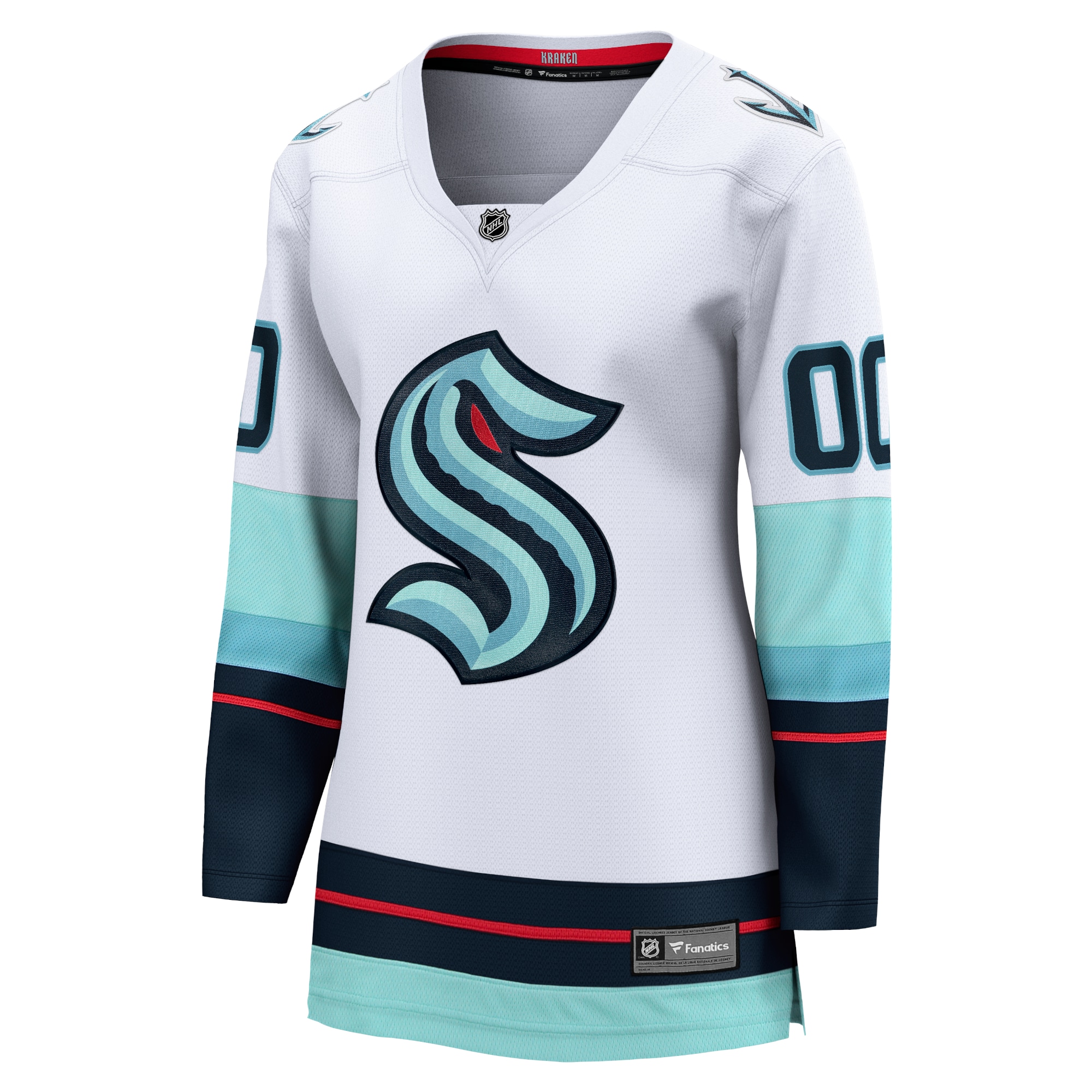Alternative view of Women's Seattle Kraken White Away Breakaway Custom Jersey - JS760 