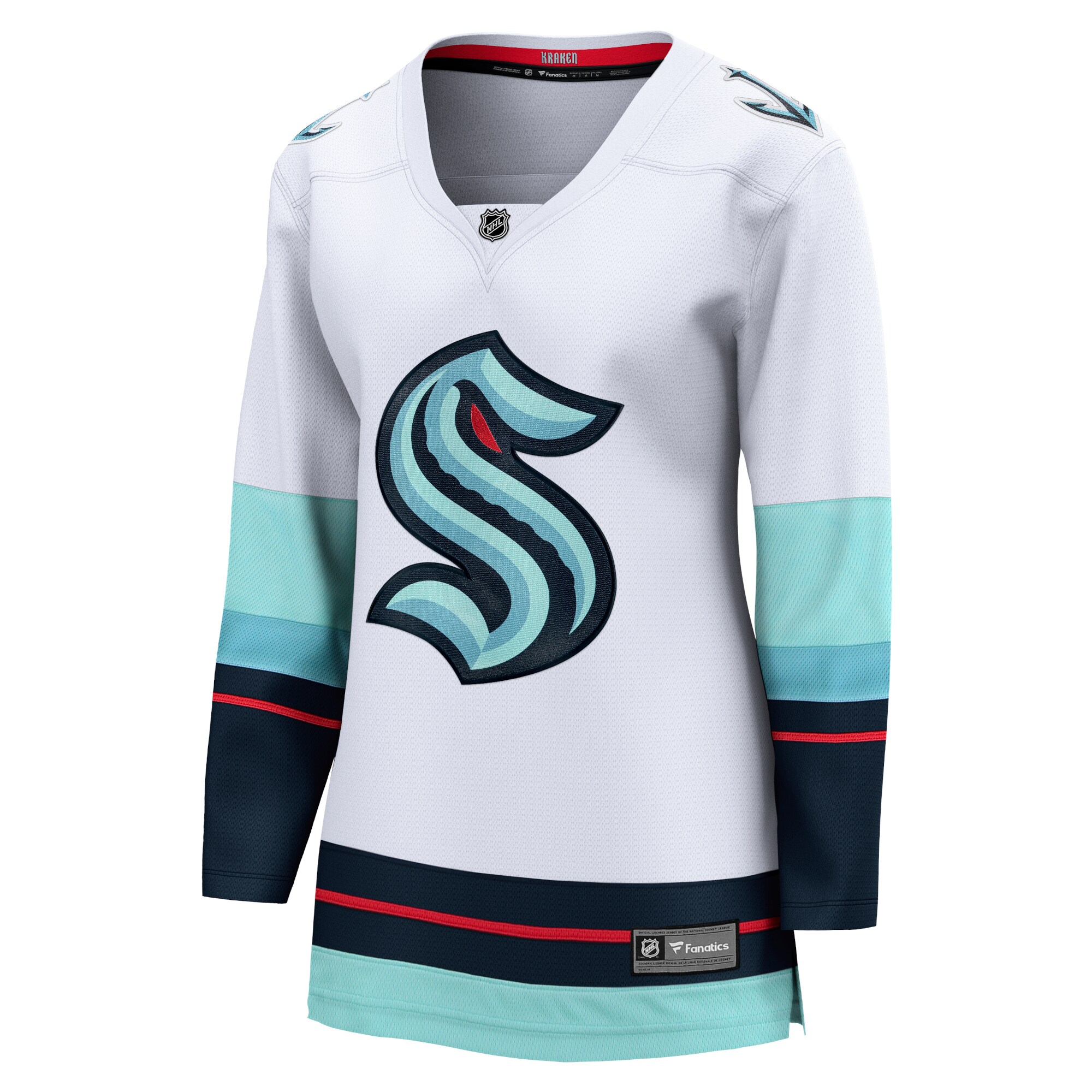 Alternative view of Women's Seattle Kraken White Away Breakaway Jersey - JS666 