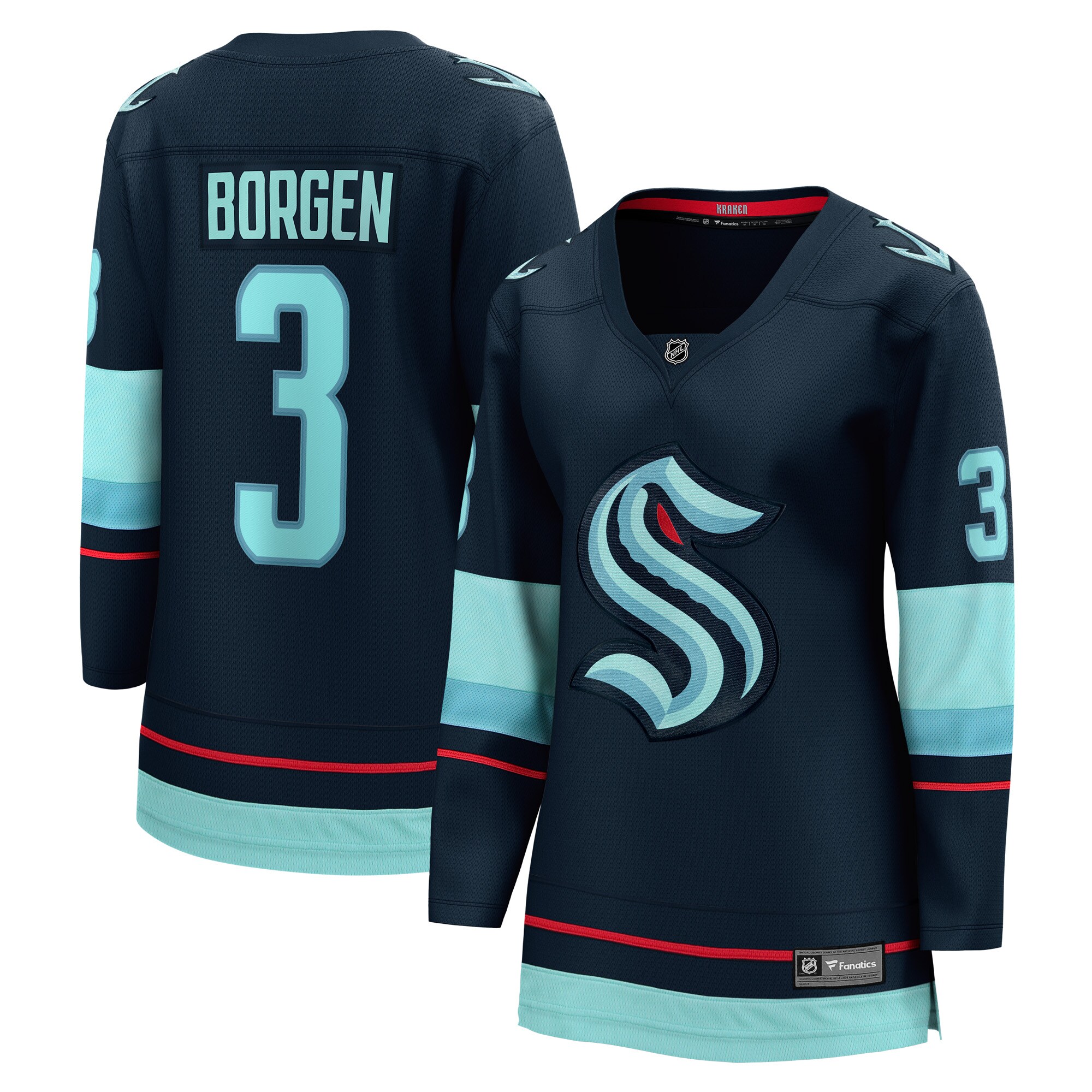 Women's Seattle Kraken Will Borgen Deep Sea Blue Home Breakaway Player Jersey - JS313 