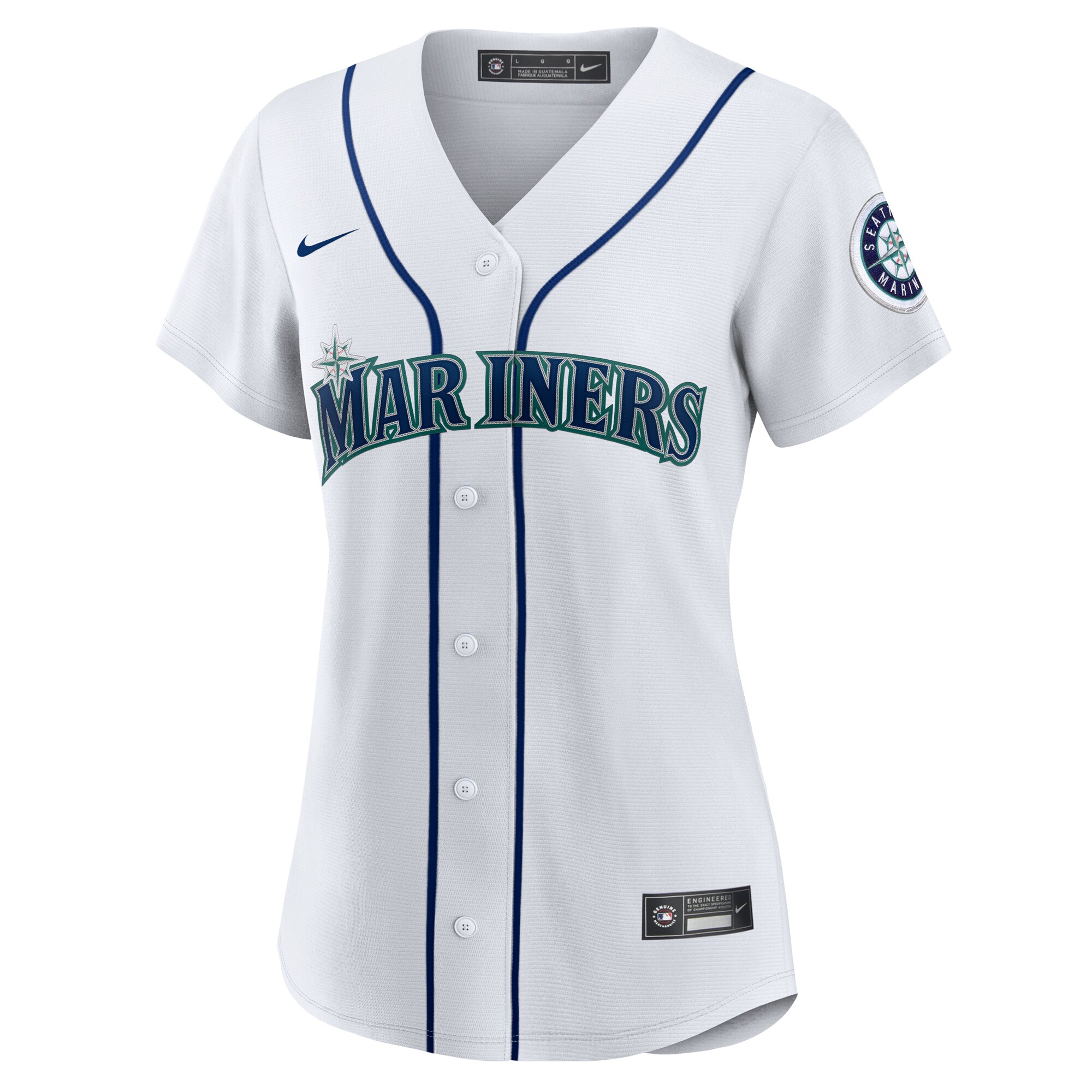 Alternative view of Women's Seattle Mariners White #1 Mom Home Jersey 
