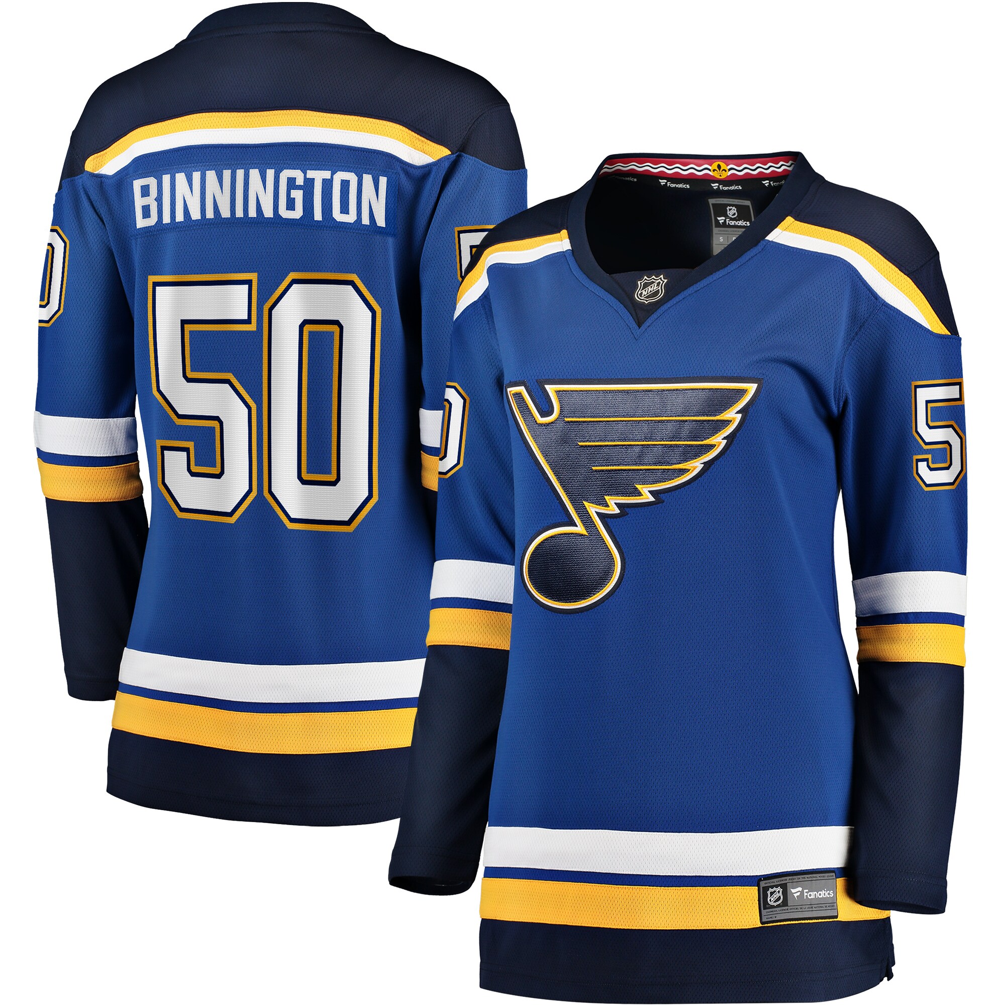 Women's St. Louis Blues Jordan Binnington Blue Home Breakaway Player Jersey - JS433 