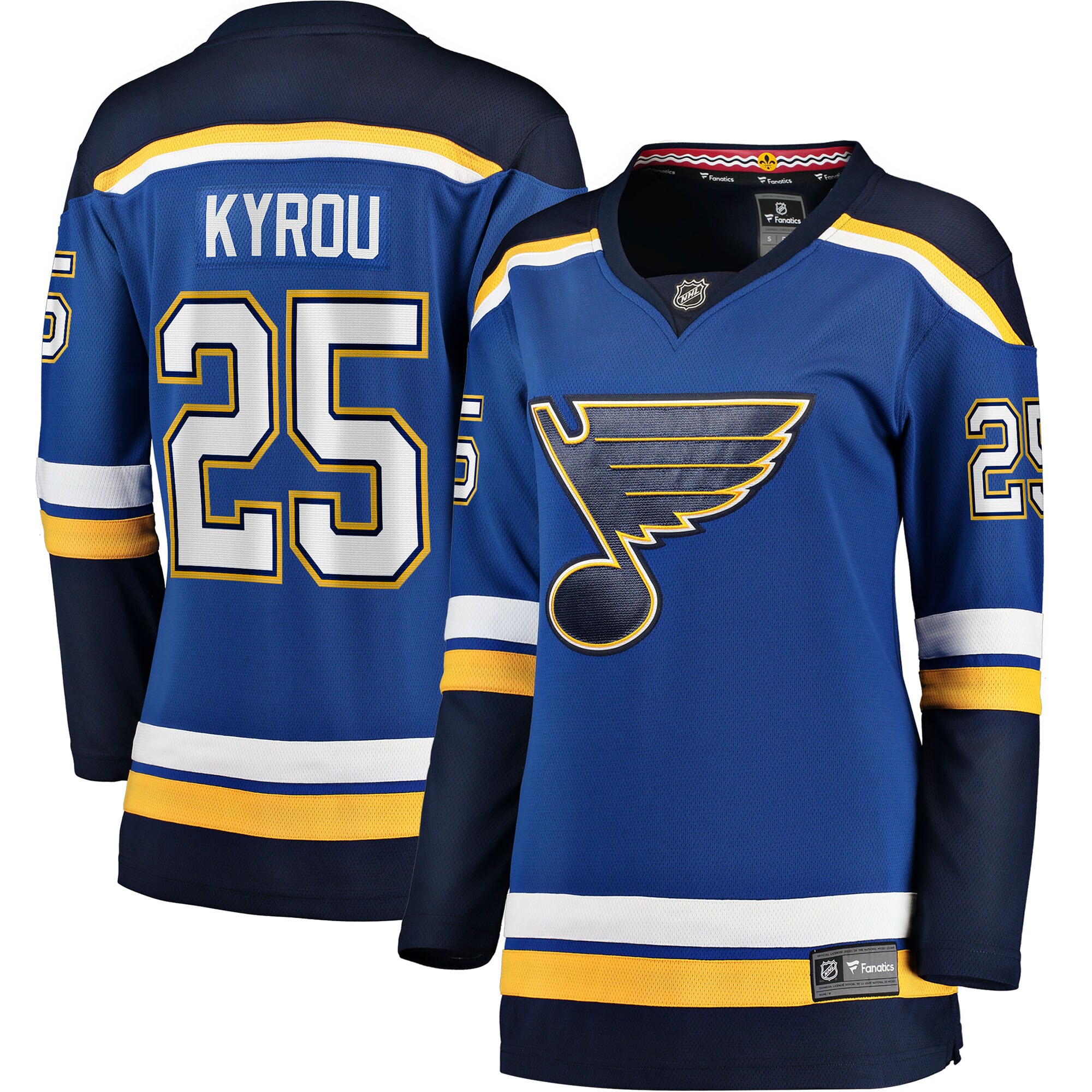 Women's St. Louis Blues Jordan Kyrou Blue Home Breakaway Player Jersey - JS681 