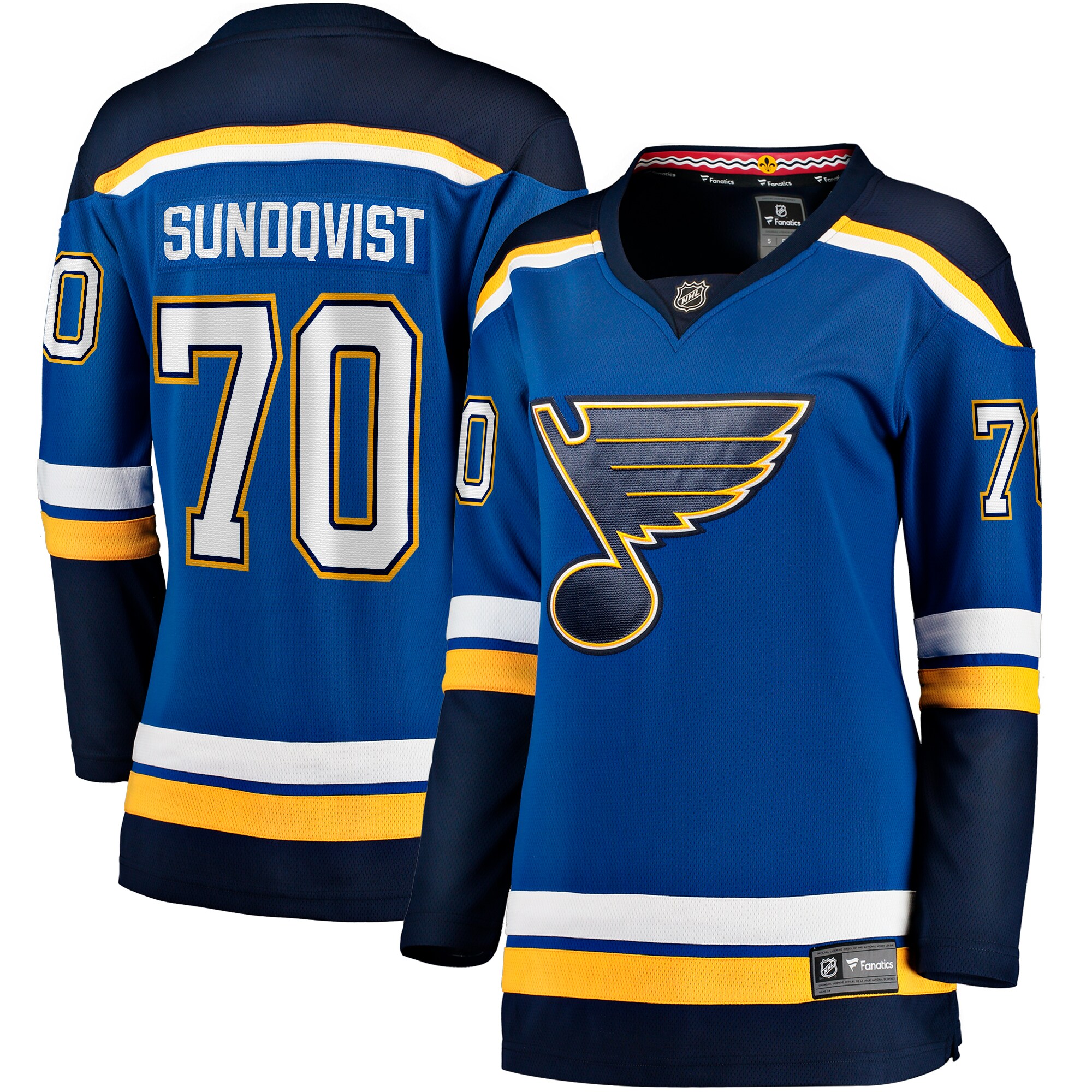 Women's St. Louis Blues Oskar Sundqvist Blue Home Breakaway Player Jersey - JS727 