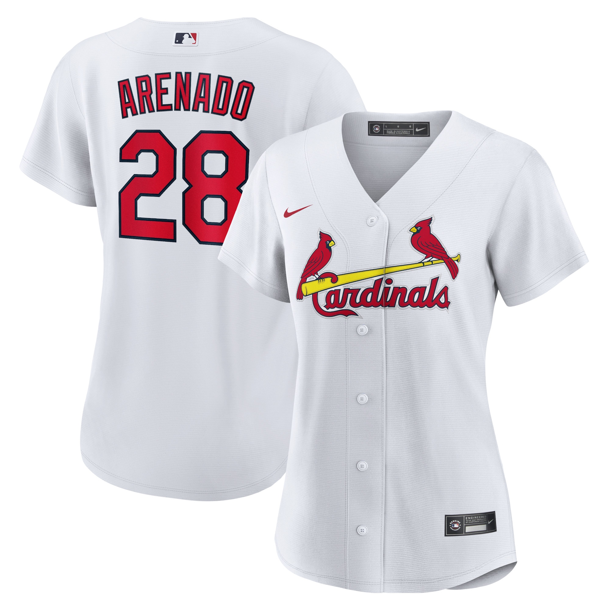 Women's St. Louis Cardinals Nolan Arenado White Home Official Player Jersey 