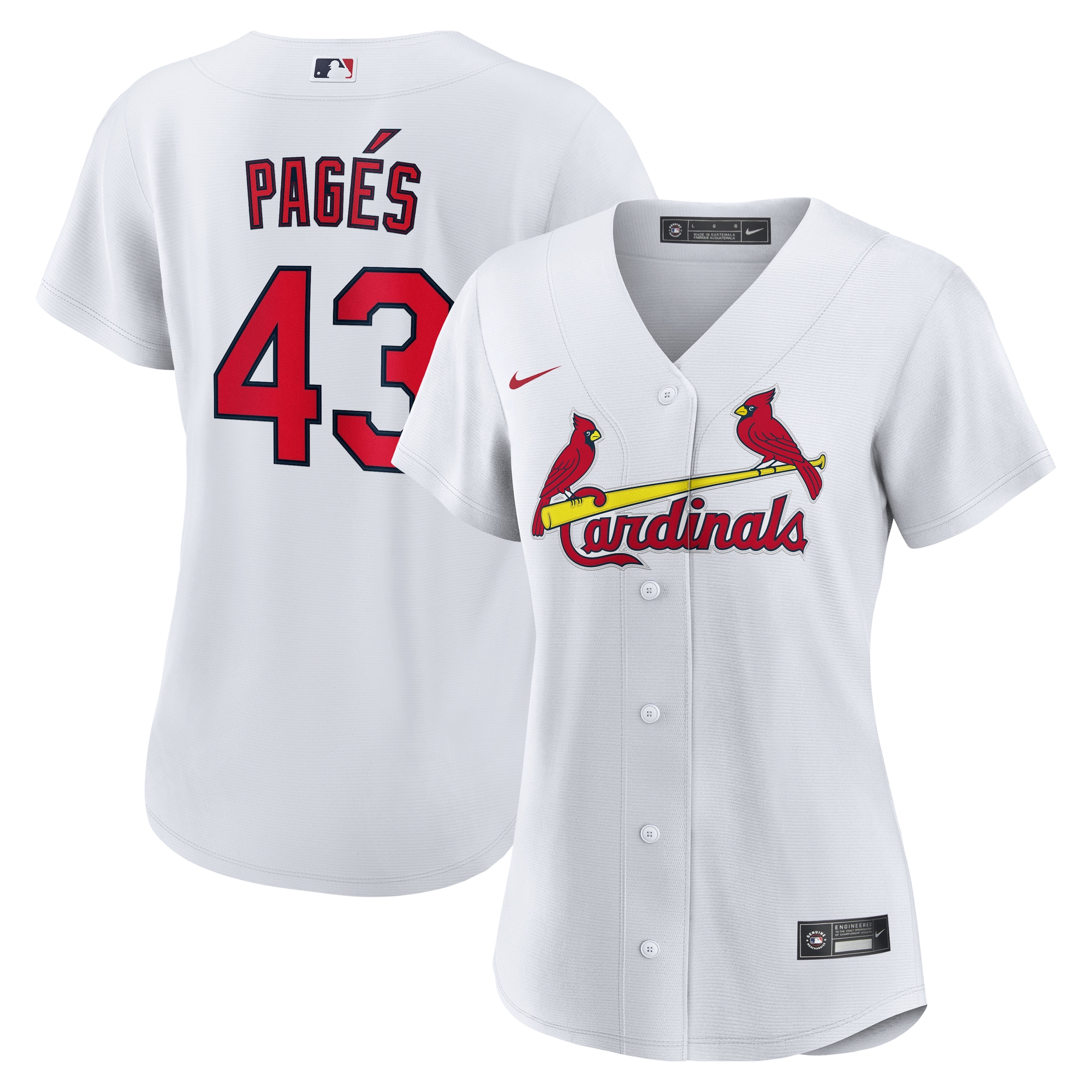 Women's St. Louis Cardinals Pedro Pagés White Home Jersey 