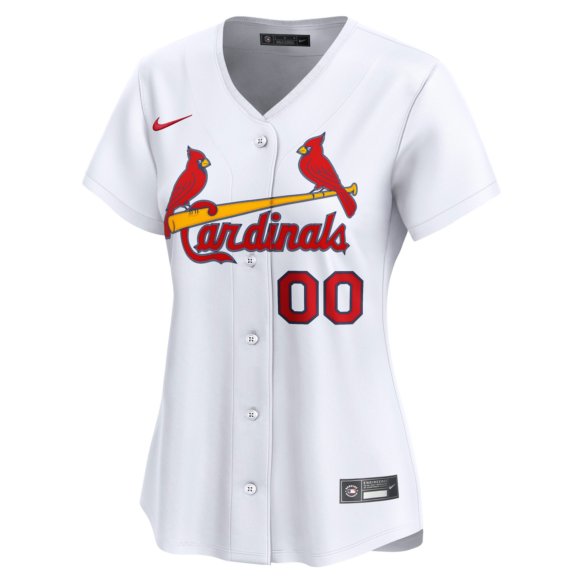 Alternative view of Women's St. Louis Cardinals White Home Limited Custom Jersey 