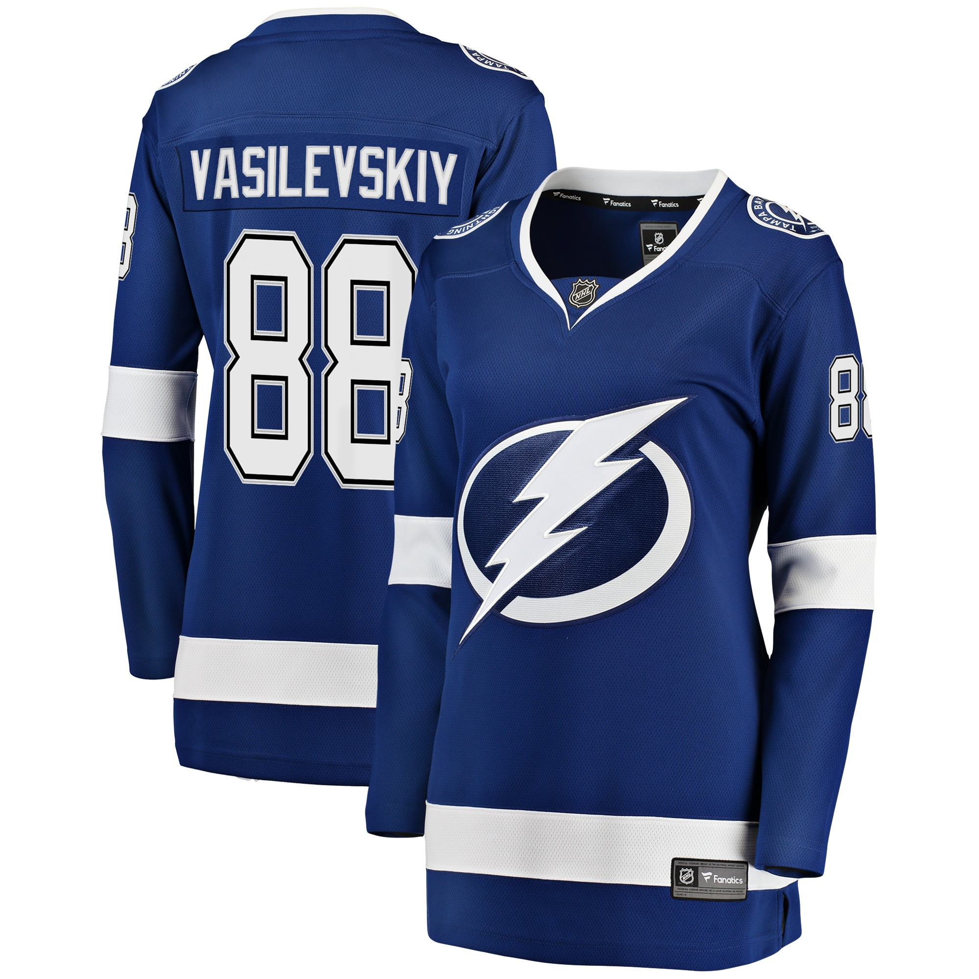 Women's Tampa Bay Lightning Andrei Vasilevskiy Blue Premier Breakaway Player Jersey - JS497 