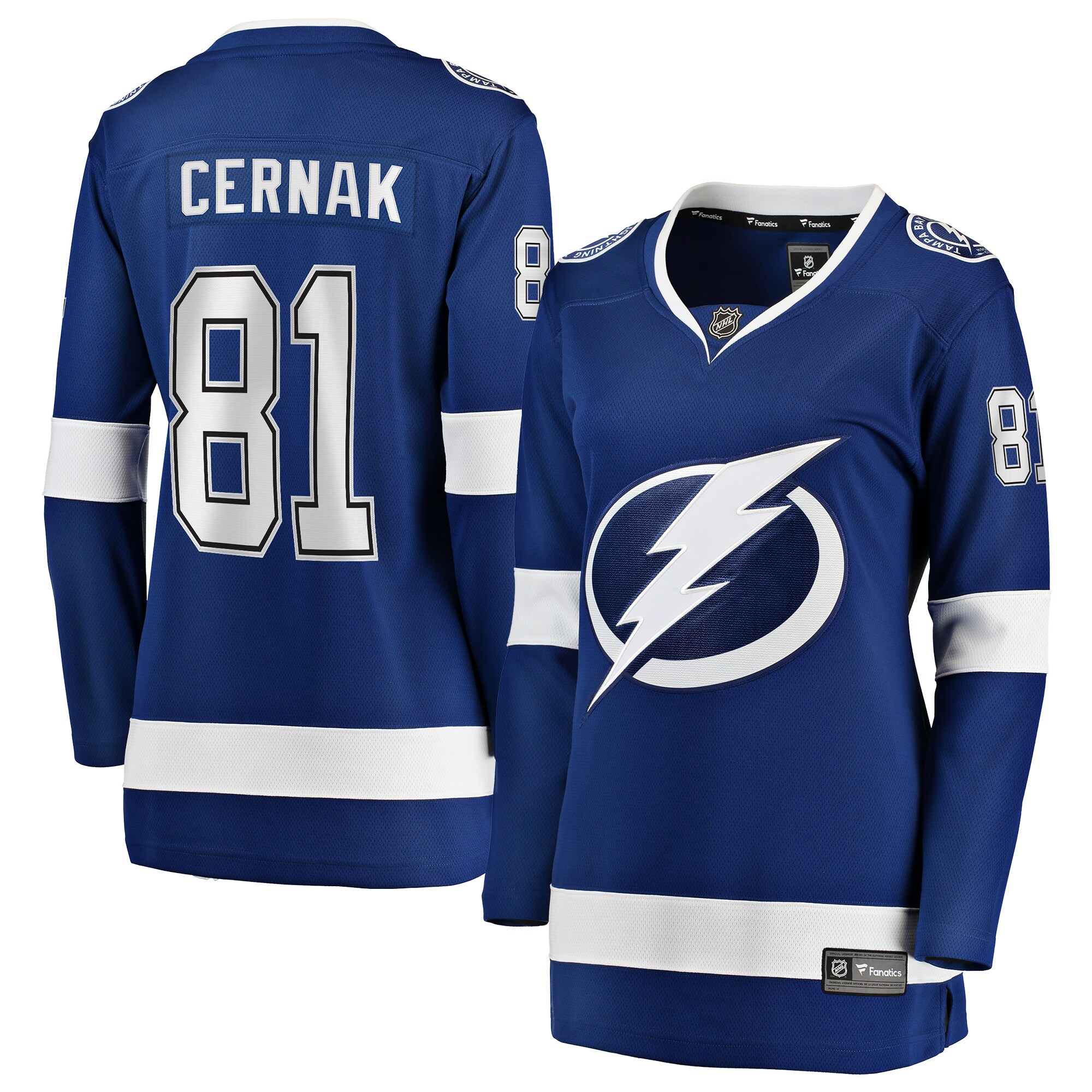 Women's Tampa Bay Lightning Erik Cernak Blue Home Breakaway Player Jersey - JS375 
