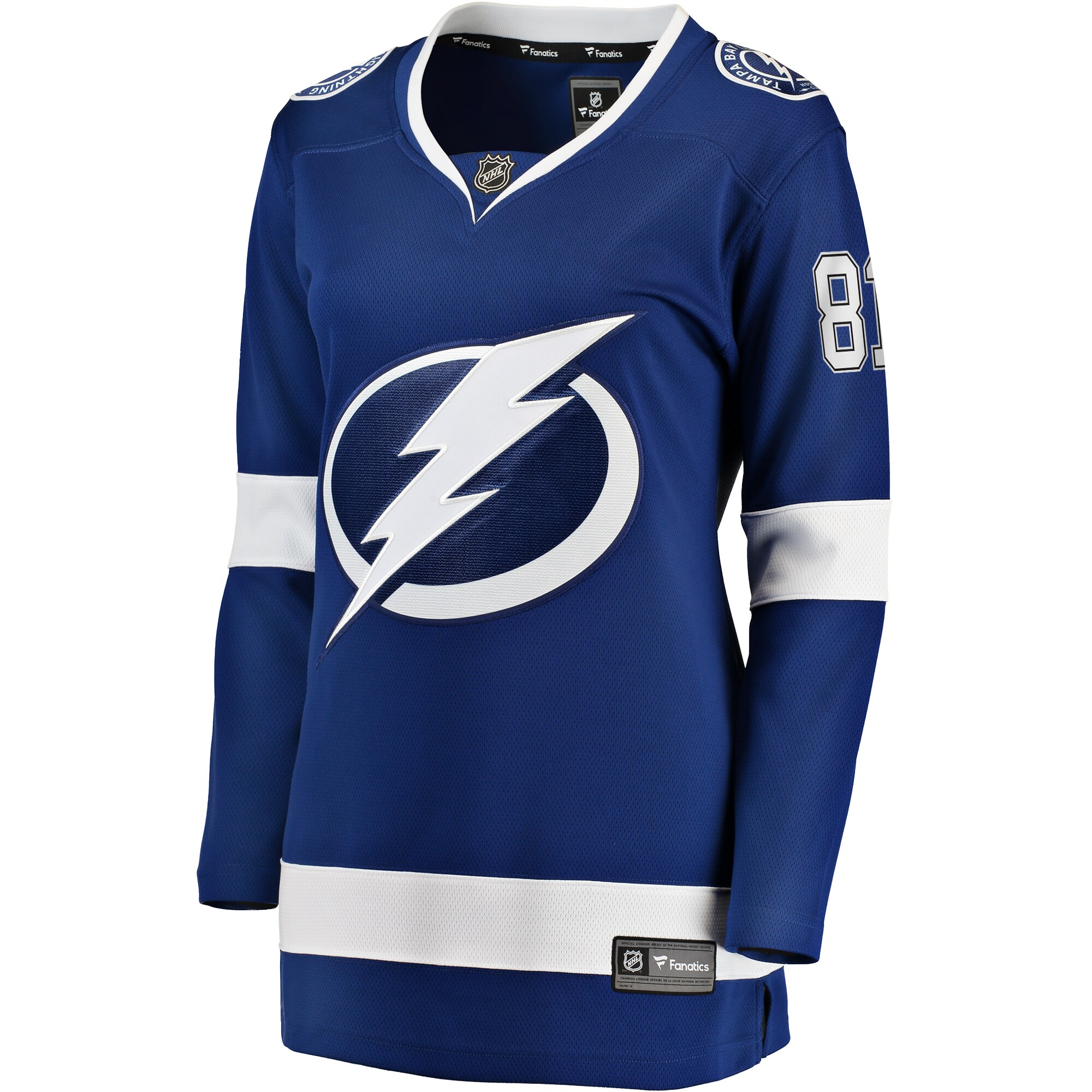 Alternative view of Women's Tampa Bay Lightning Erik Cernak Blue Home Breakaway Player Jersey - JS375 