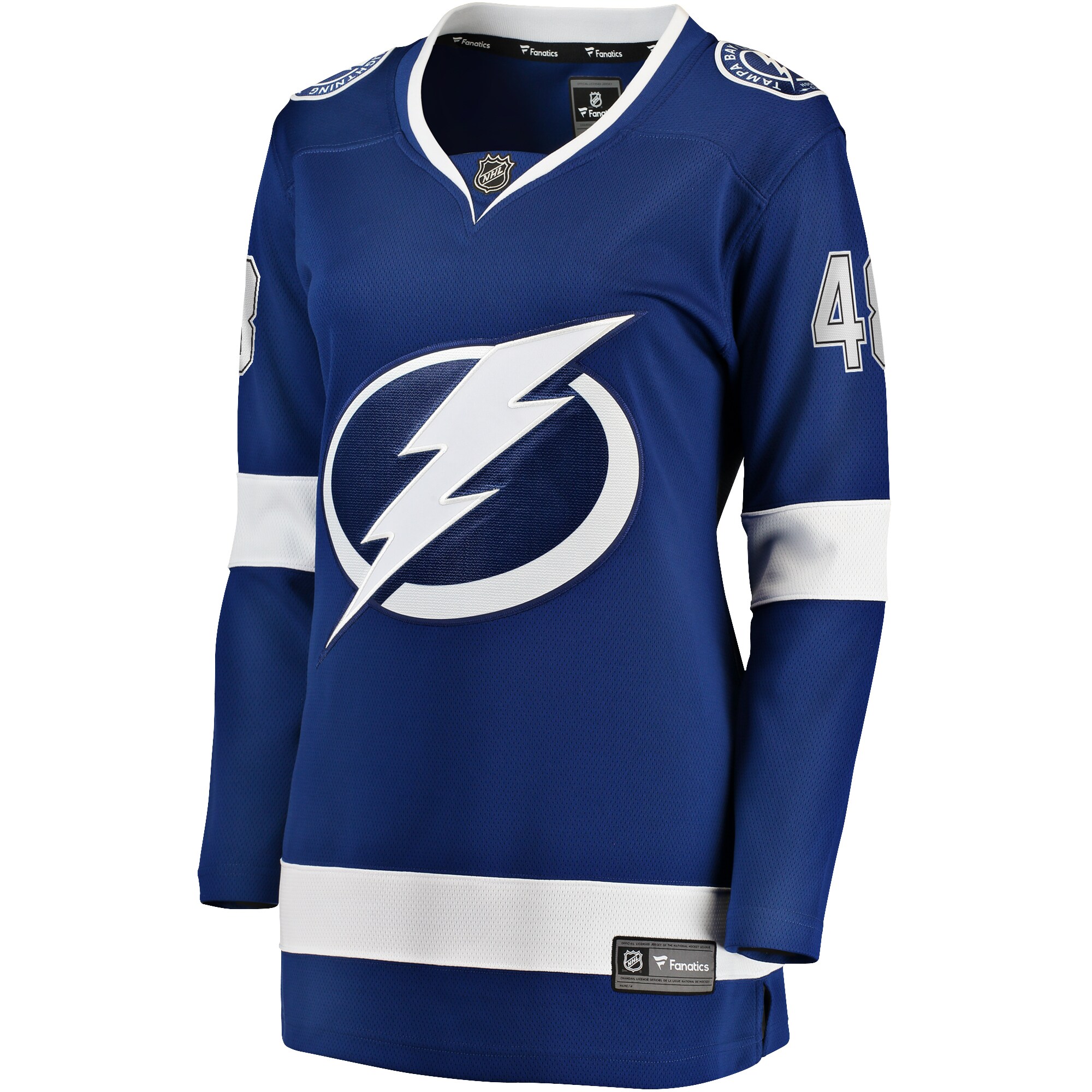 Alternative view of Women's Tampa Bay Lightning Nick Perbix Blue Home Breakaway Player Jersey - JS635 