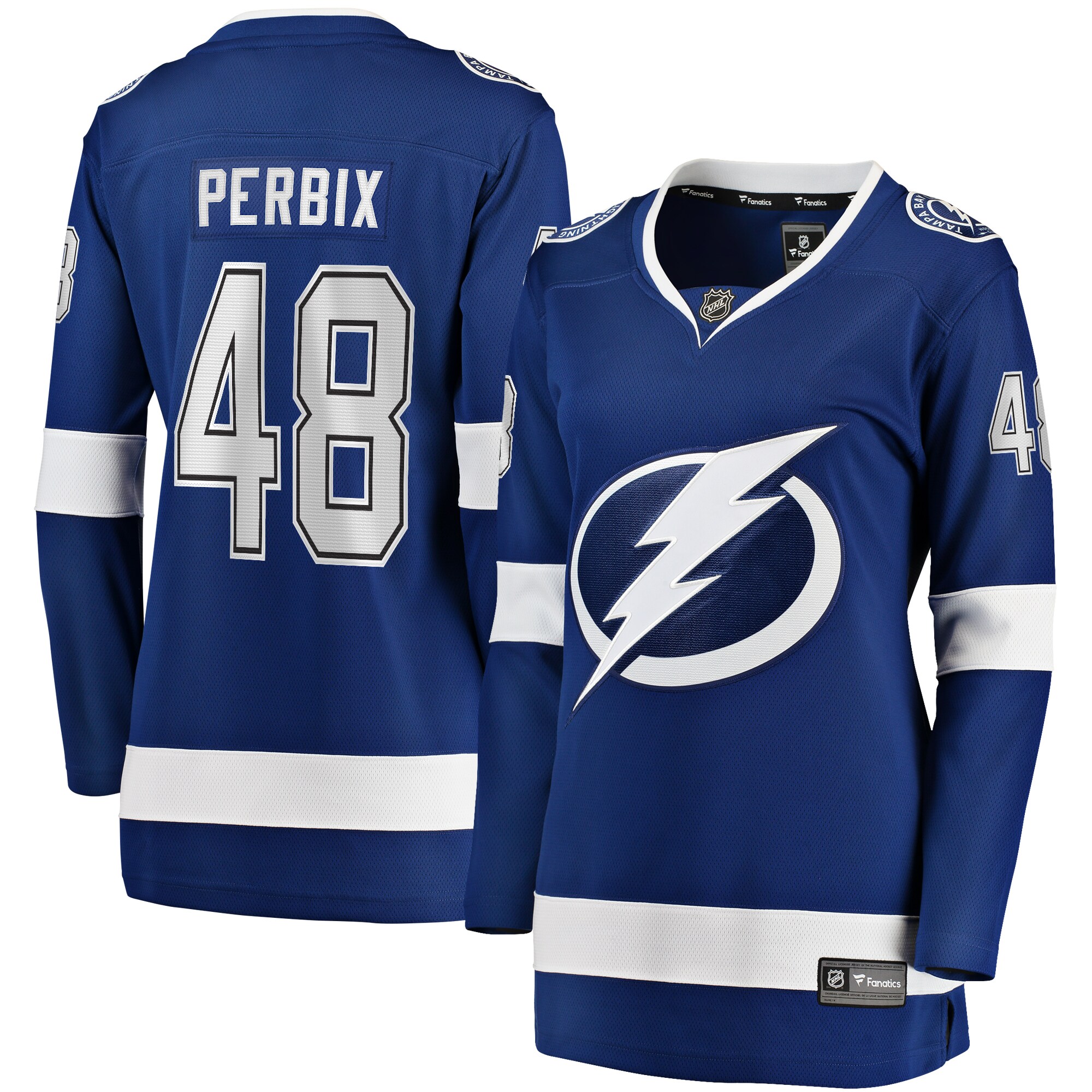 Women's Tampa Bay Lightning Nick Perbix Blue Home Breakaway Player Jersey - JS635 