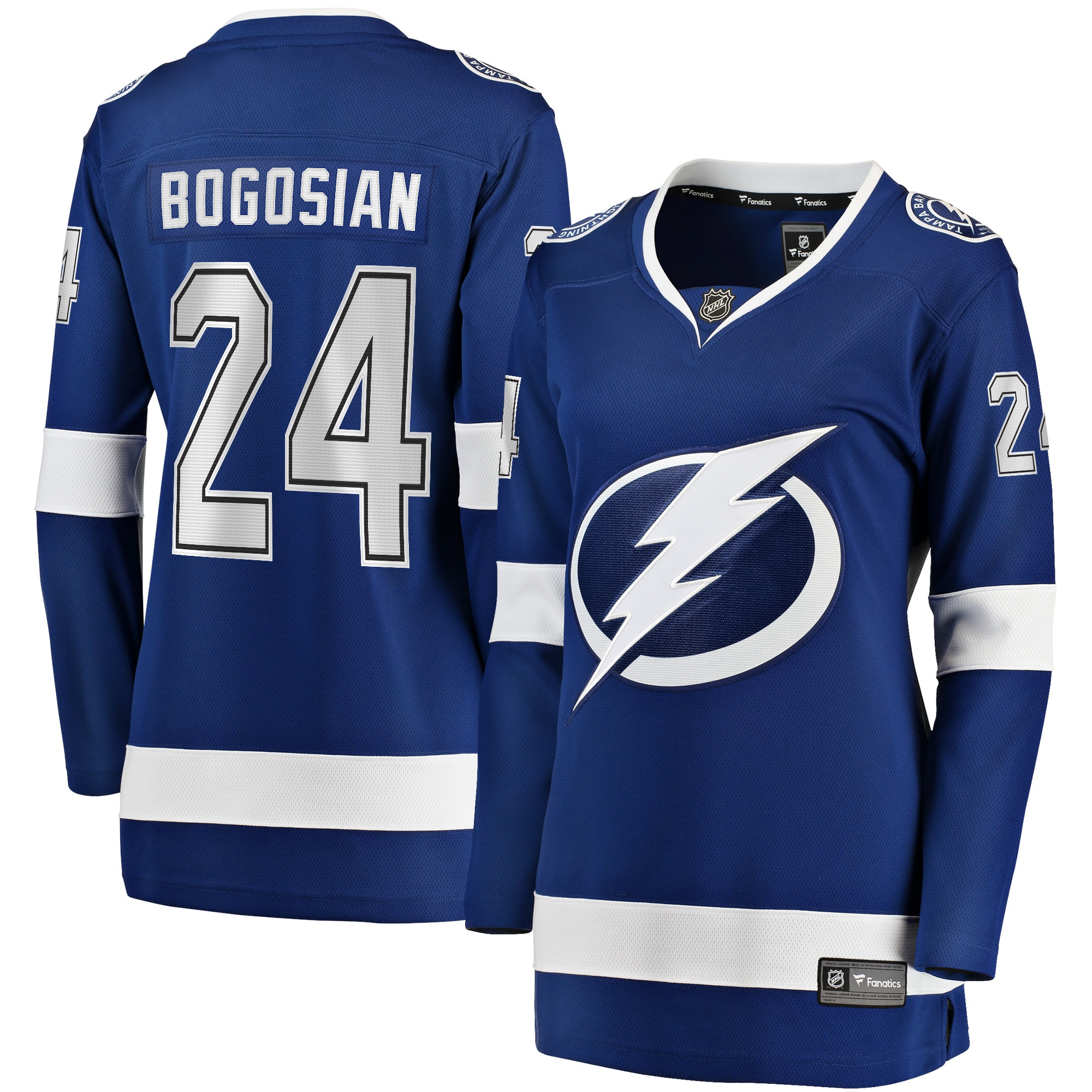 Women's Tampa Bay Lightning Zach Bogosian Blue Home Breakaway Player Jersey - JS454 