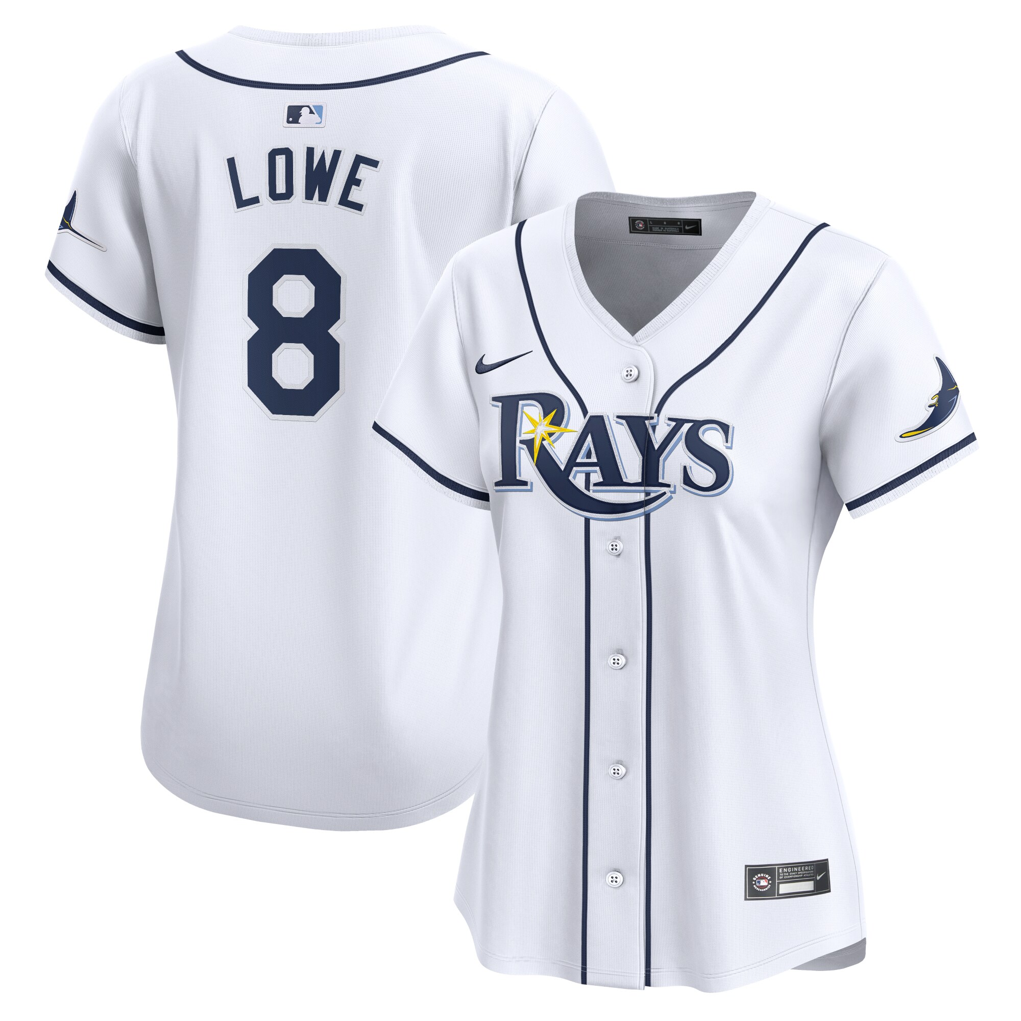 Women's Tampa Bay Rays Brandon Lowe White Home Limited Player Jersey - JS982 