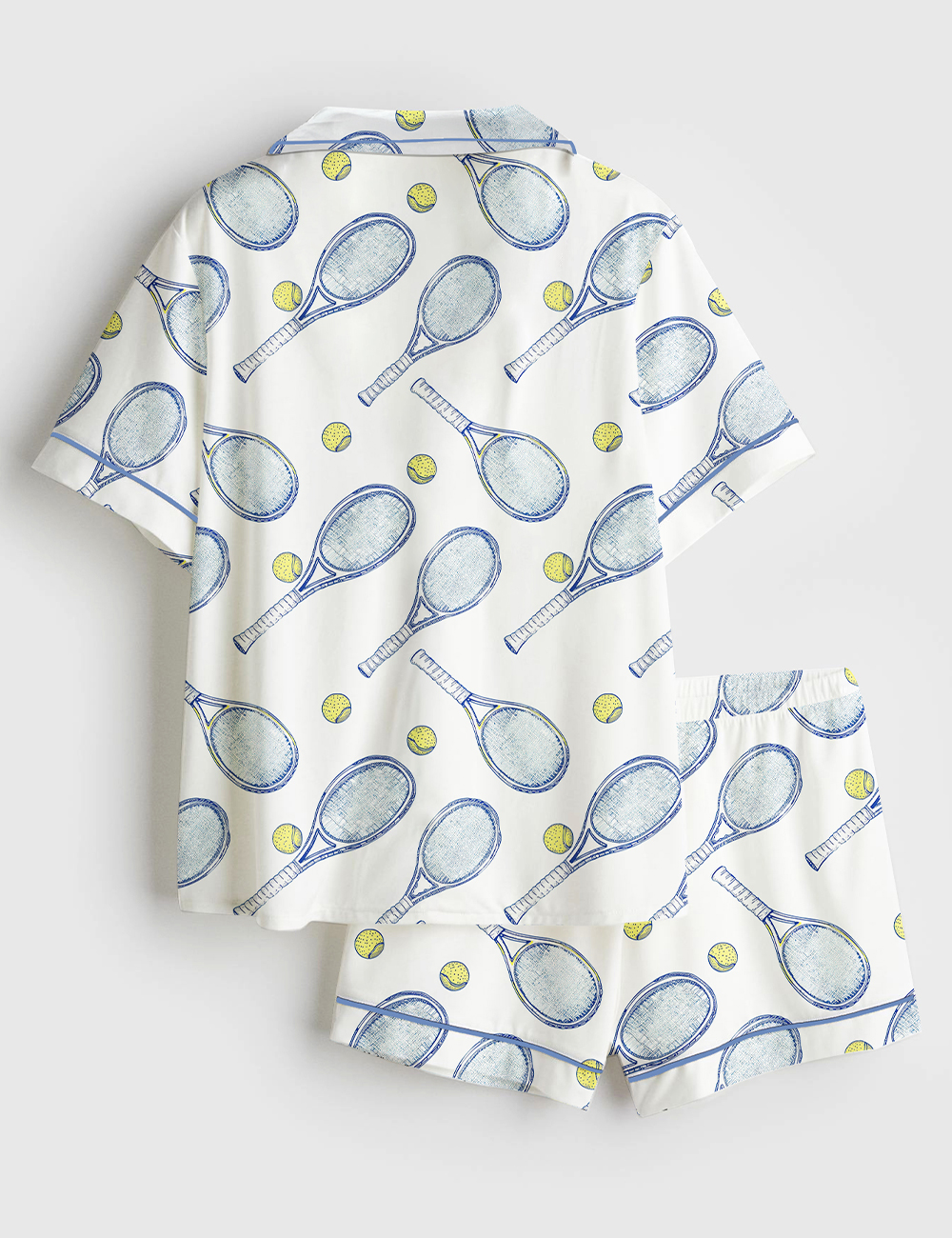 Alternative view of Women's Tennis Rackets And Balls Short Sleeve Satin Pajama Se