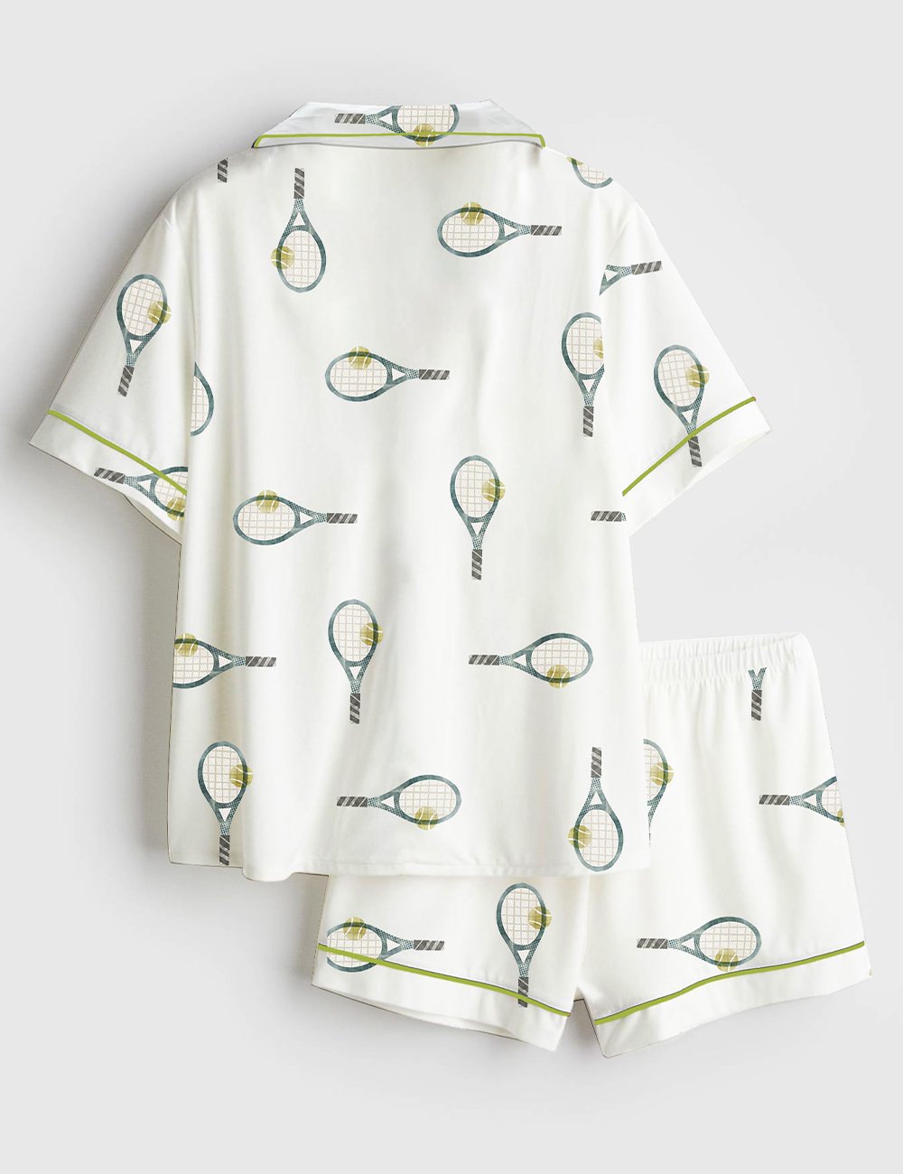 Alternative view of Women's Tennis Rackets Short Sleeve Satin Pajama Set