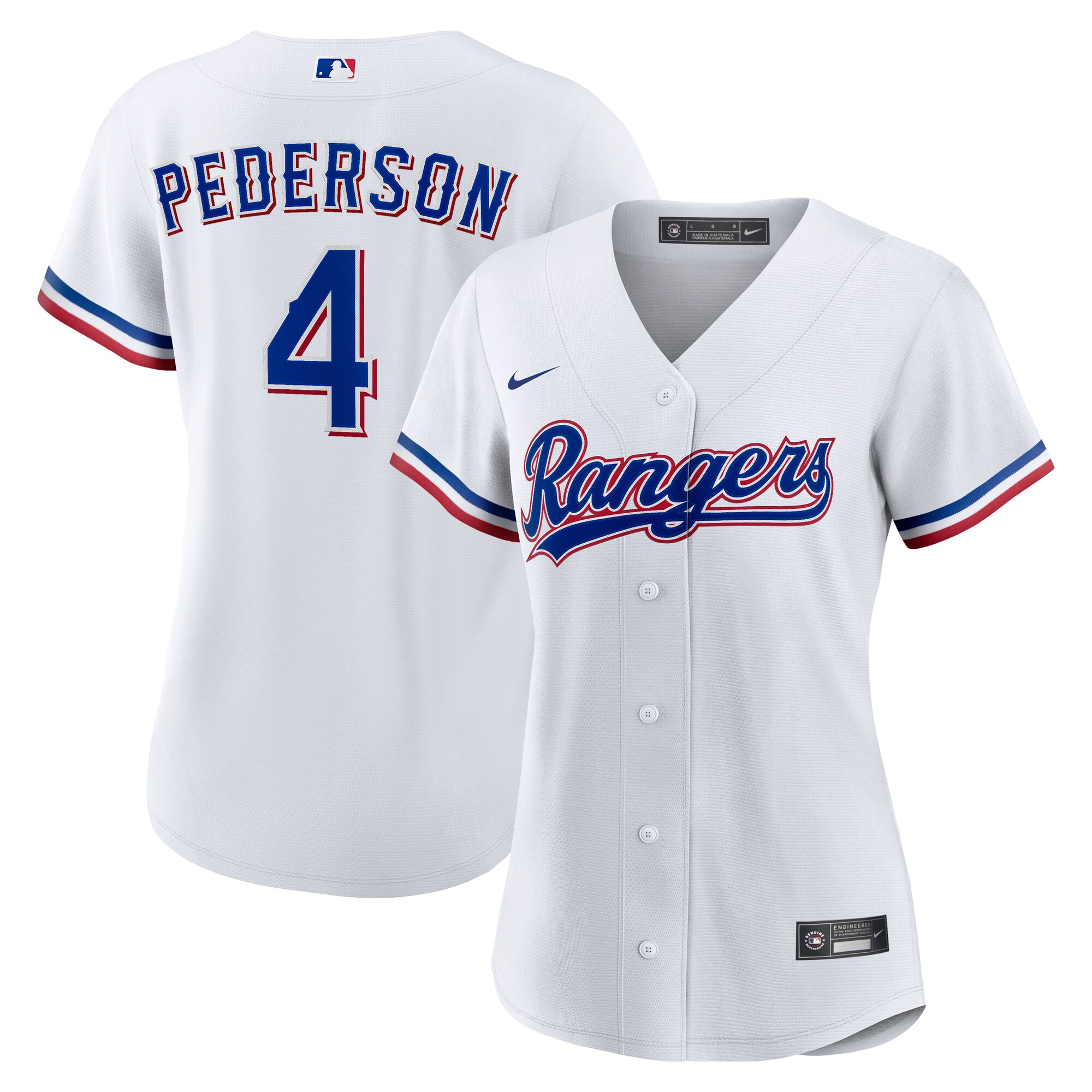 Women's Texas Rangers Joc Pederson White Home Jersey - JS602 