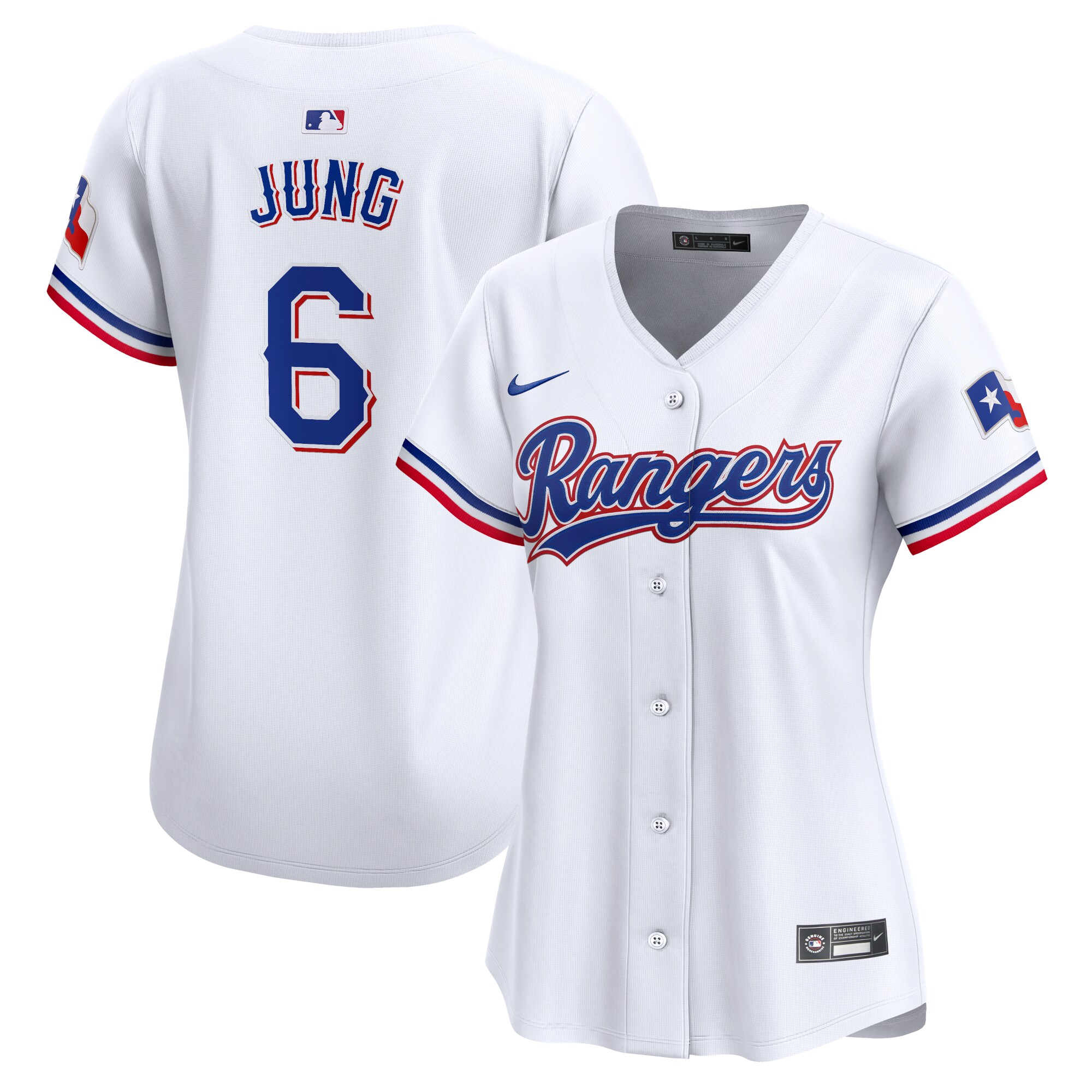 Women's Texas Rangers Josh Jung White Home Limited Player Jersey - JS638 