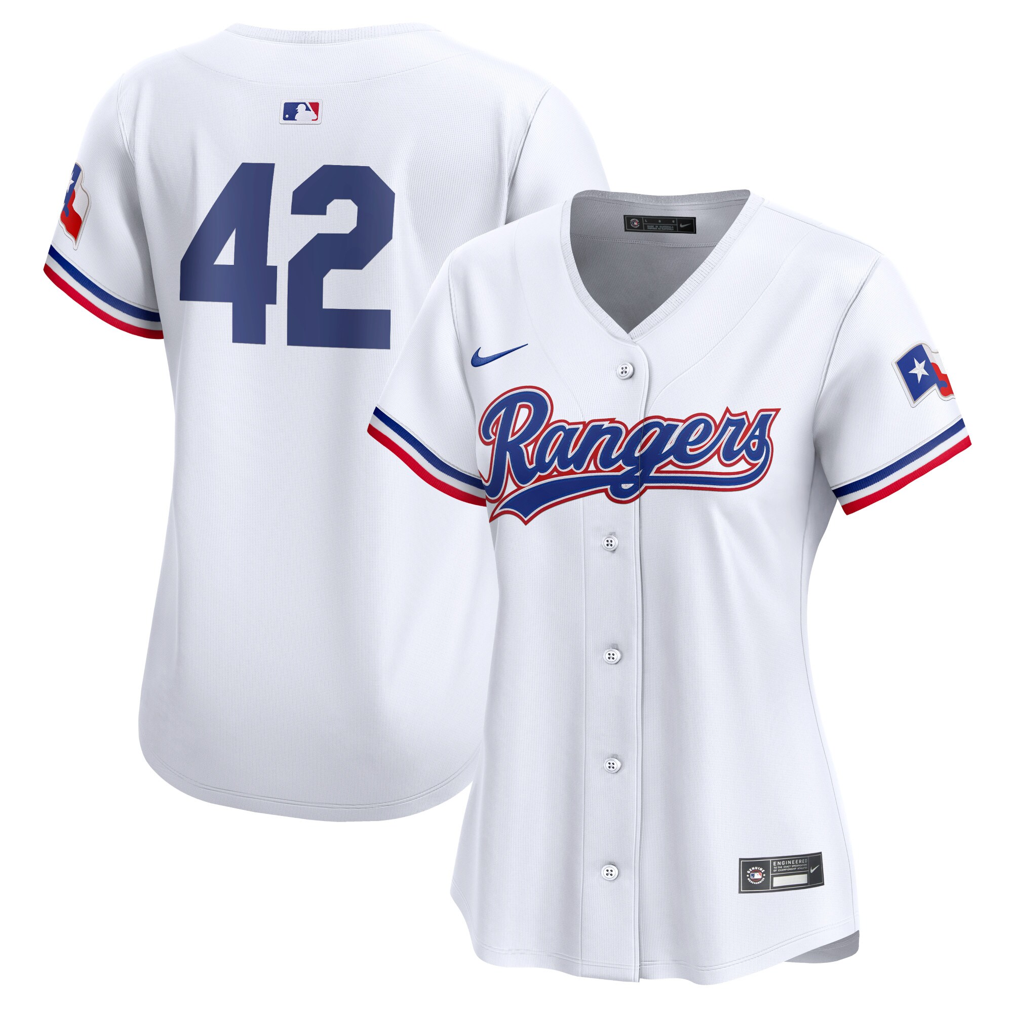 Women's Texas Rangers White 2024 Jackie Robinson Day Home Limited Jersey - JS294 