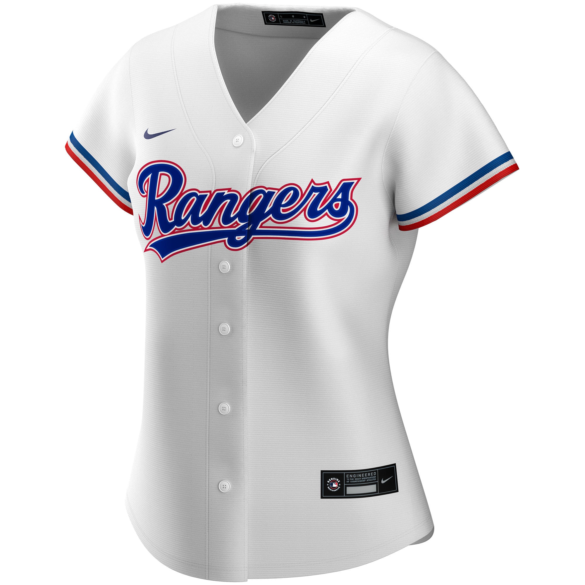Alternative view of Women's Texas Rangers White Home Custom Jersey - JS467 