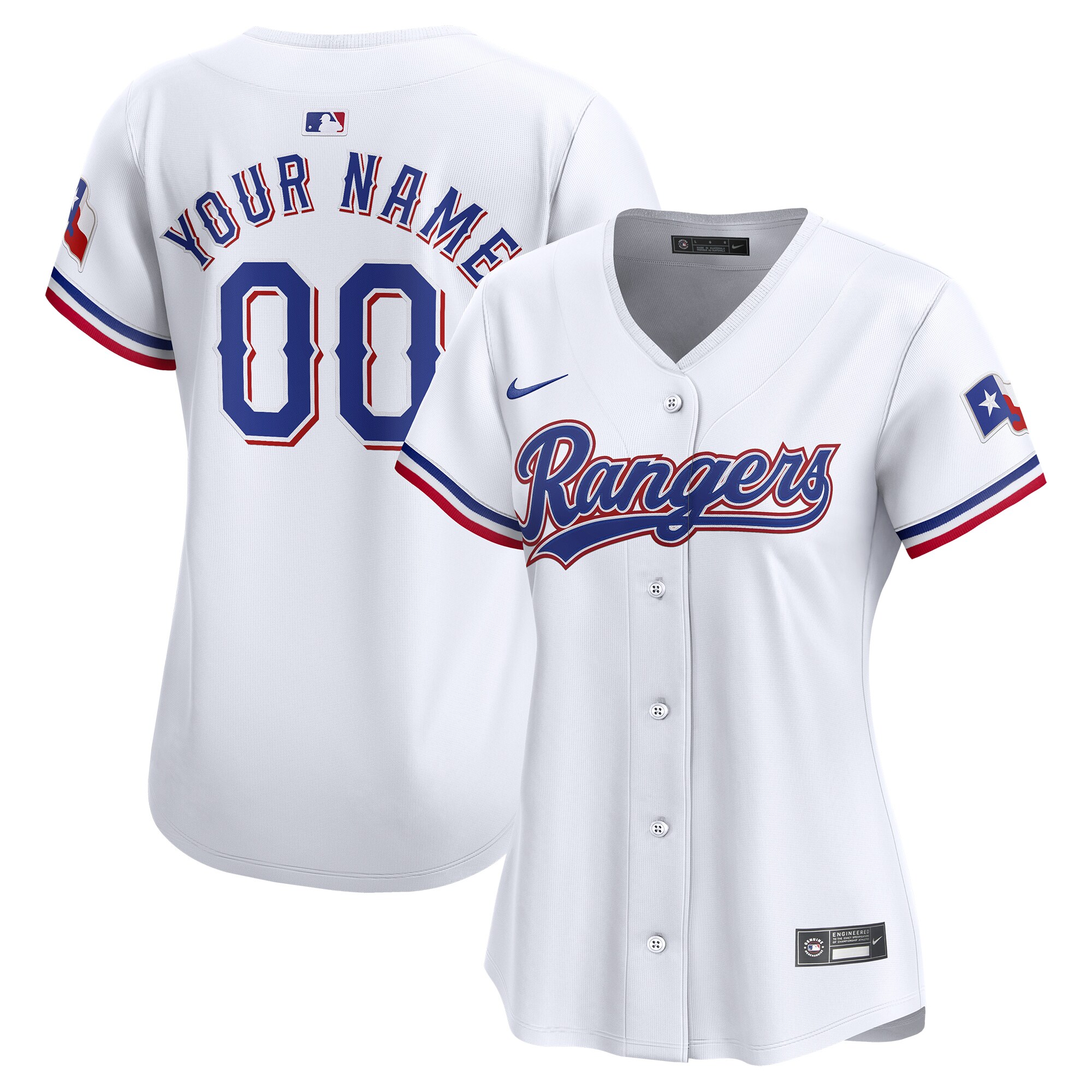 Women's Texas Rangers White Home Limited Custom Jersey - JS163 