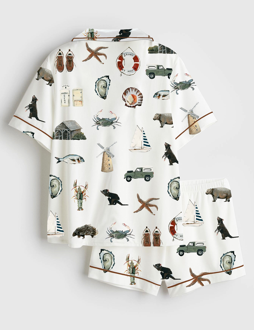 Alternative view of Women's The Island Collection Western Painting Short Sleeve Satin Pajama Set